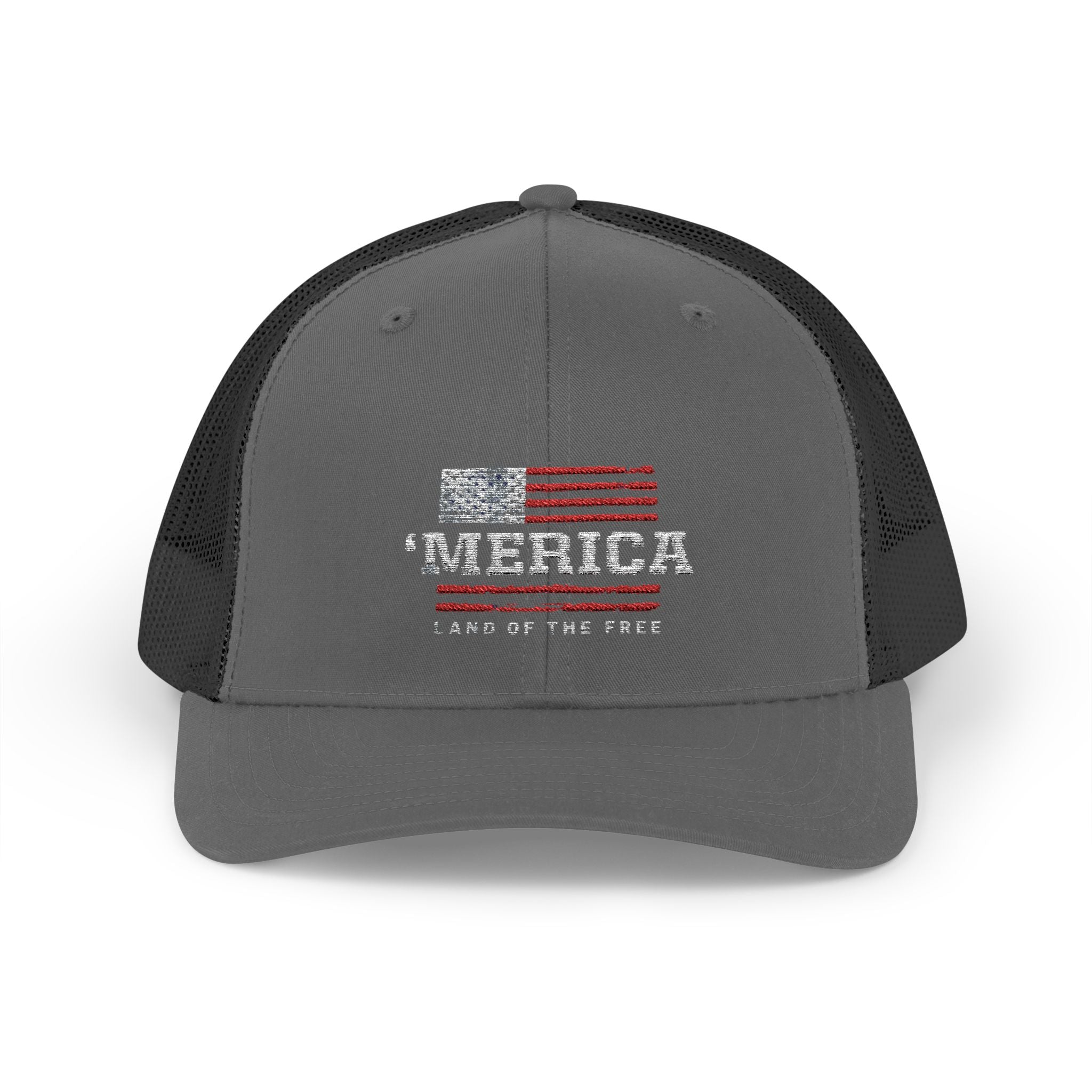 Merica Patriotic Snapback Trucker Cap with Thin Red Line Design, Ideal for First Responders, Supportive Gifts, Memorials, Everyday Wear