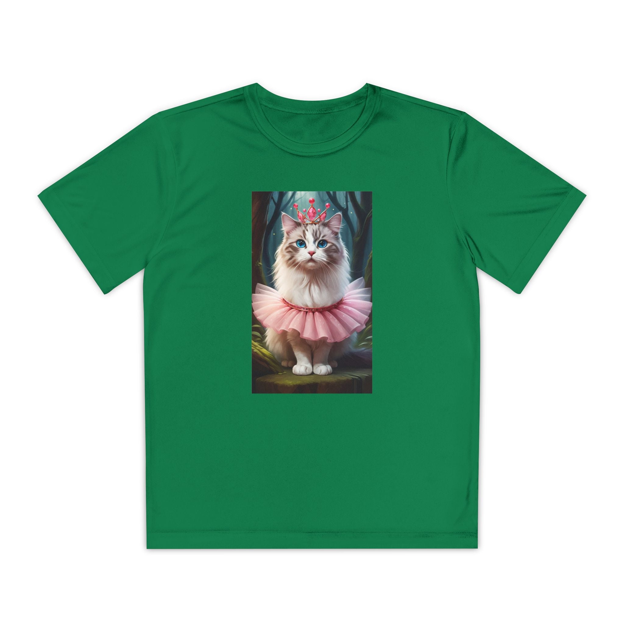 Graphic Tee, Cute Cartoon Kitten, Kids Animal Lover Shirt, Kitty Princess Design, Youth Tee for Girls and Boys, Funny Cat Shirt, Gift for