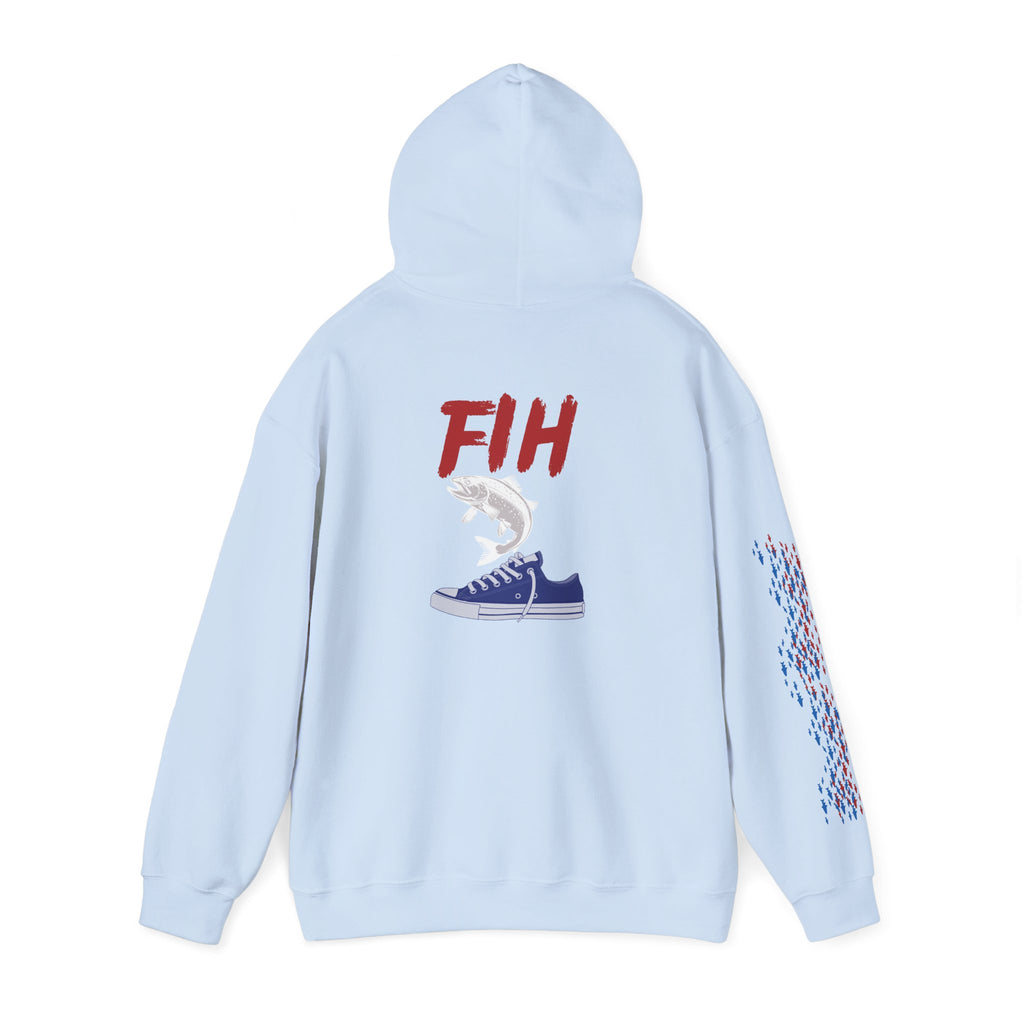 Fishing Patriotic Hoodie, American Flag Sweatshirt, Fisherman Gift, Outdoor Fishing Apparel, USA Pride Jumper