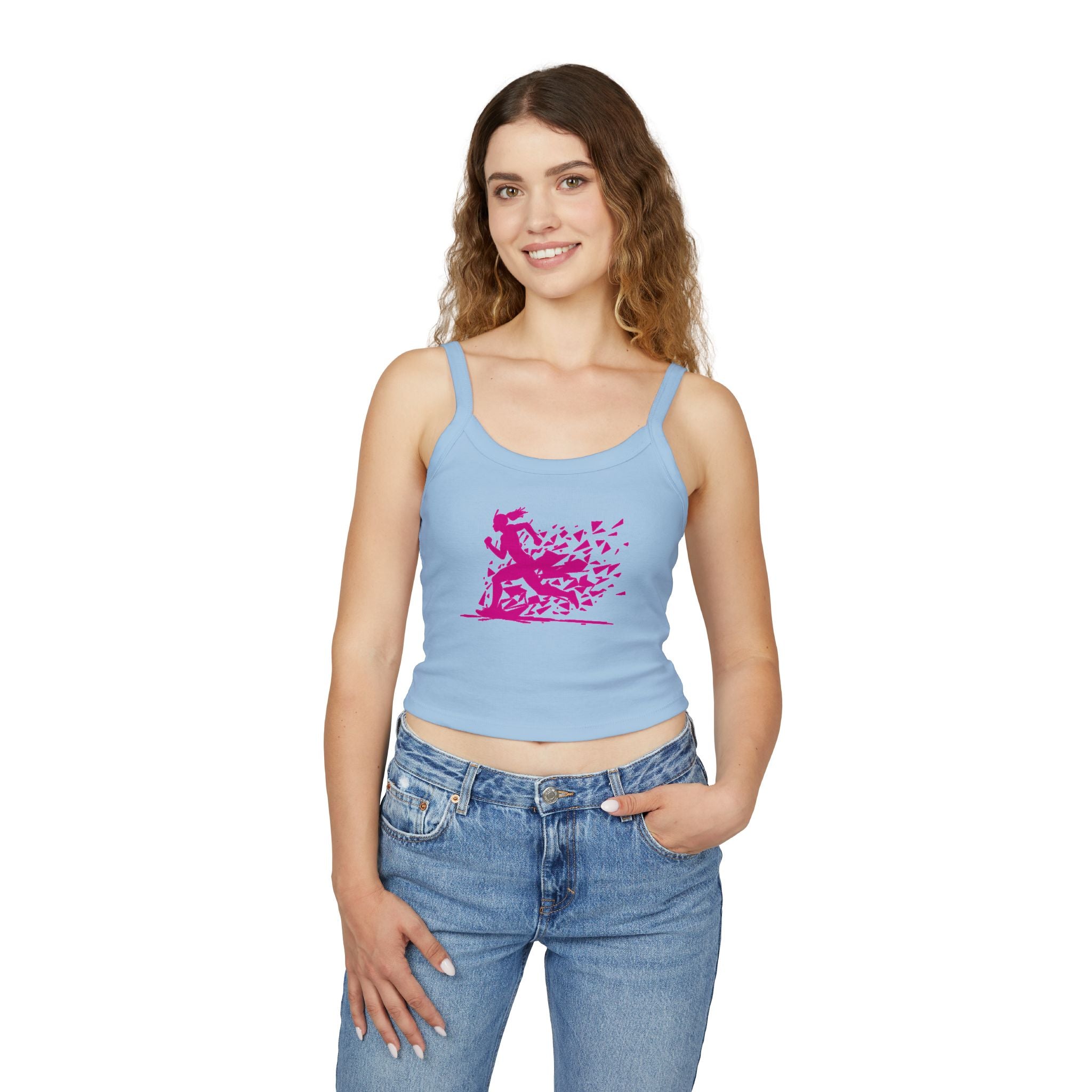 Running Woman Tank Top, Athletic Workout Top, Fitness Sleeveless Shirt, Jogging Muscle Tee, Exercise Gym Cami