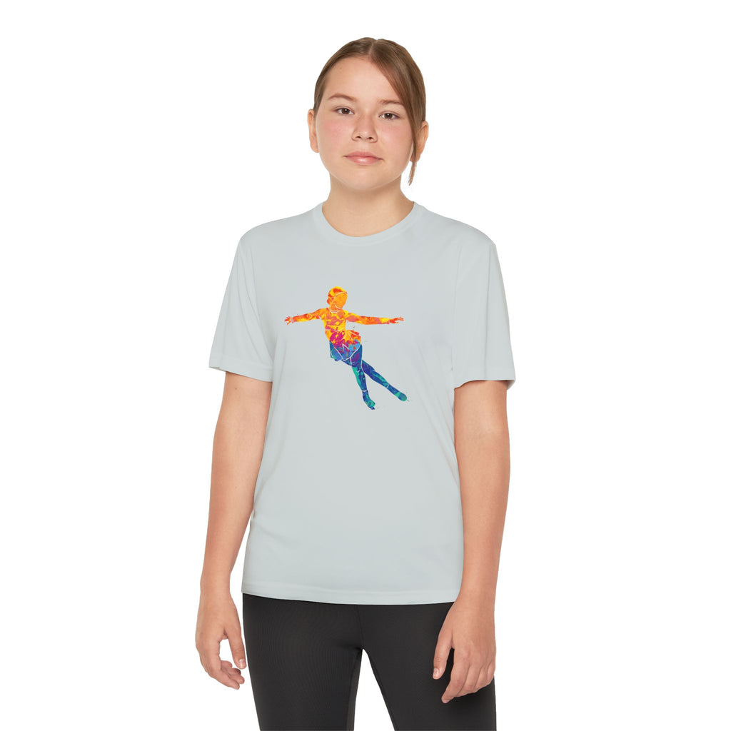 Ice Skating Youth Sports Graphic Tee, Cool Athletic Shirt for Kids, Perfect for Sports Events, Team Spirit, Birthday Gift, Summer Activities