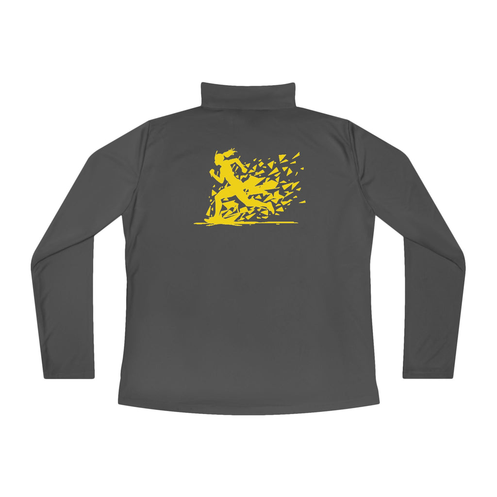 Ladies Quarter-Zip Pullover with Motivational Running Design, Athletic Apparel, Activewear, Sportswear, Fitness Gift, Running Top