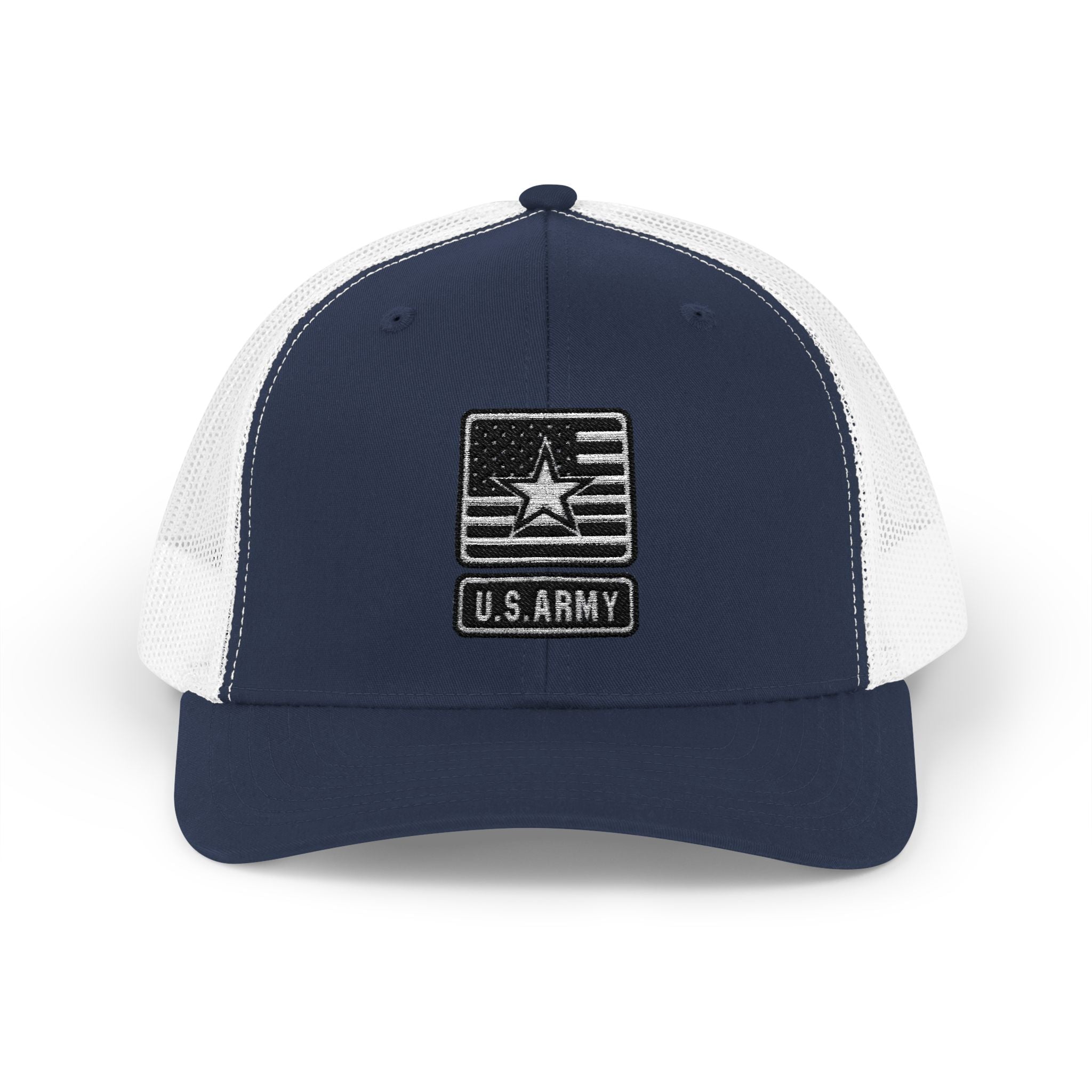 US Army Snapback Trucker Cap with Thin Red Line Design, Ideal for First Responders, Supportive Gifts, Memorials, Everyday Wear