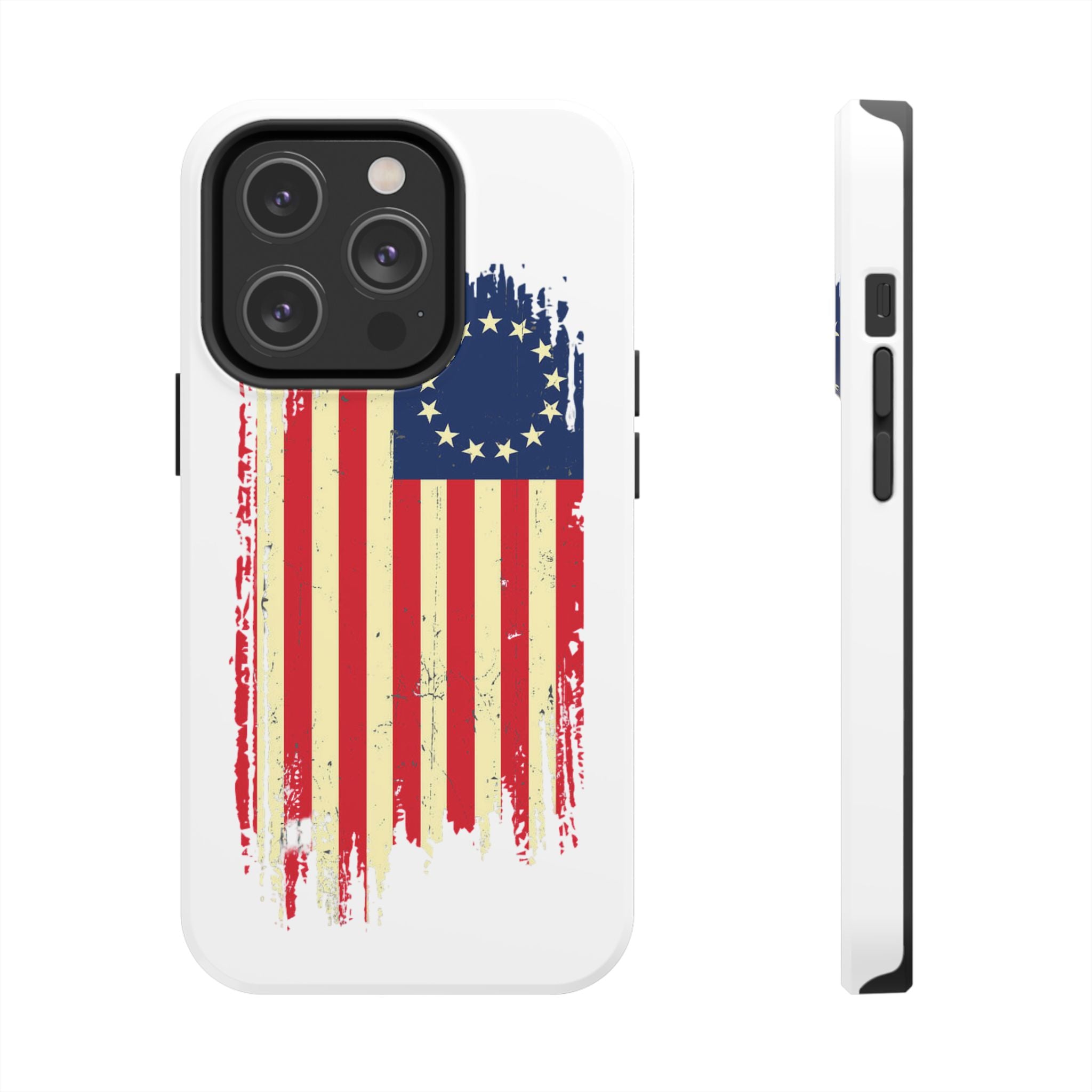 Patriotic Phone Cases with Vintage Flag Design, Tough Case for Independence Day, Memorial Day, 4th of July, Gift for Veterans, USA Pride