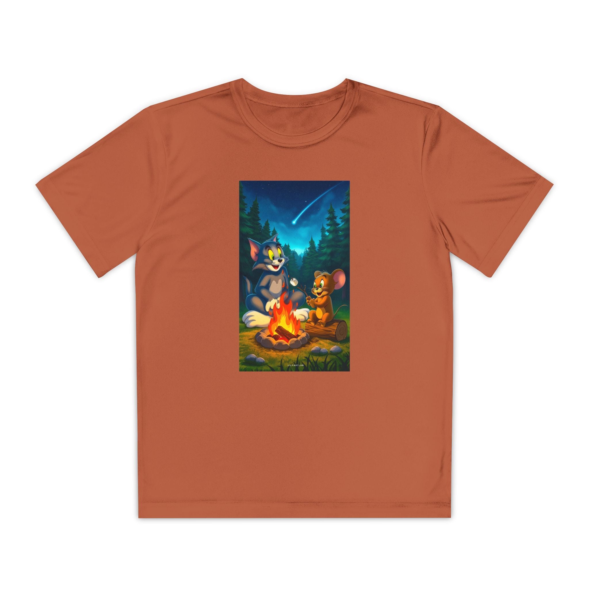 Youth Competitor Tee with Tom And Jerry design, Cartoon Graphic Kid's T-Shirt, Kids Tee, Children's Clothing, Funny Tee for Boys and Girls