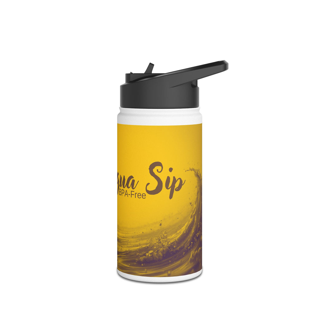Aqua Wave Stainless Steel Water Bottle, Hydration Gift, Outdoor Adventure, Beach Vibes, Eco-Friendly, Travel Companion