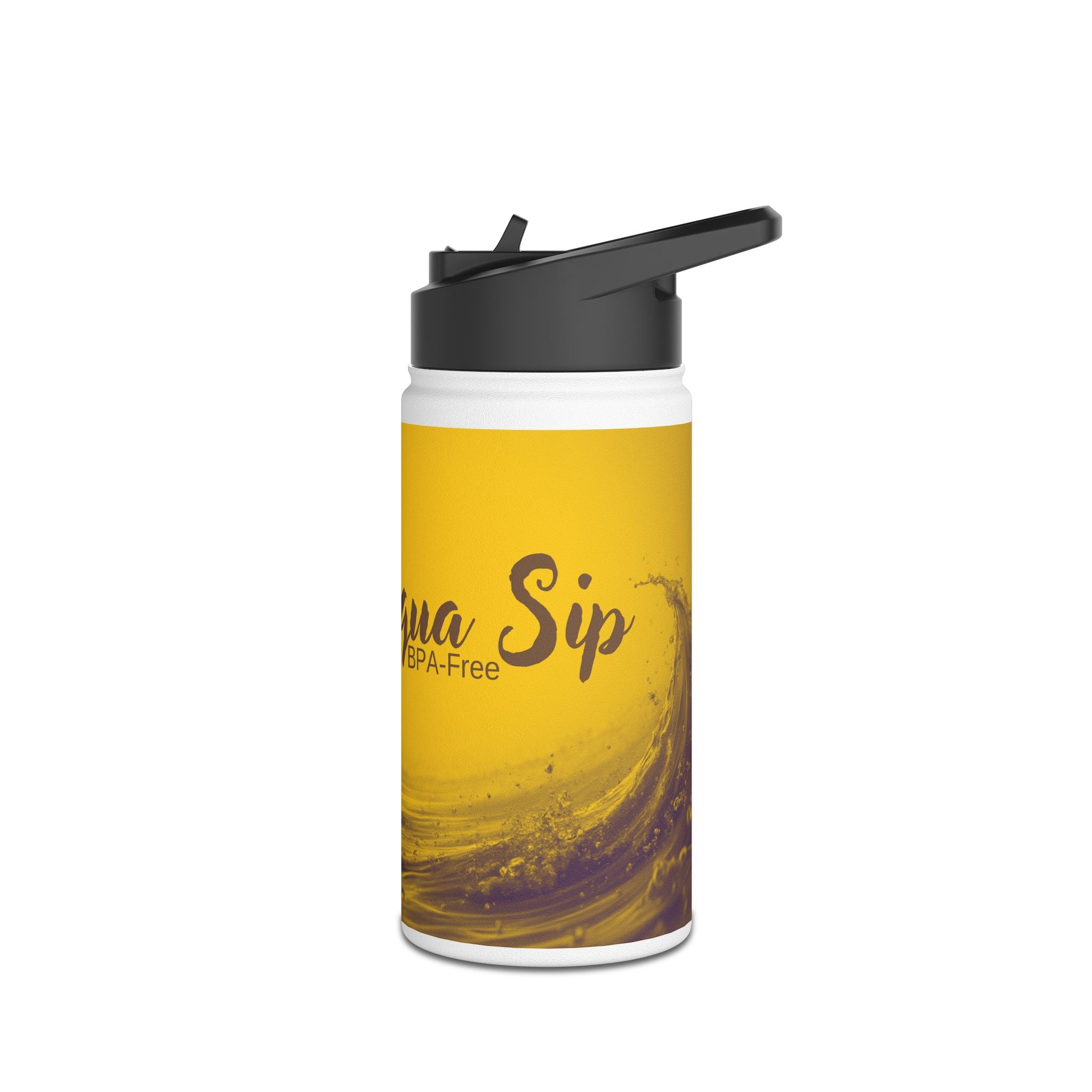 Aqua Wave Stainless Steel Water Bottle, Hydration Gift, Outdoor Adventure, Beach Vibes, Eco-Friendly, Travel Companion