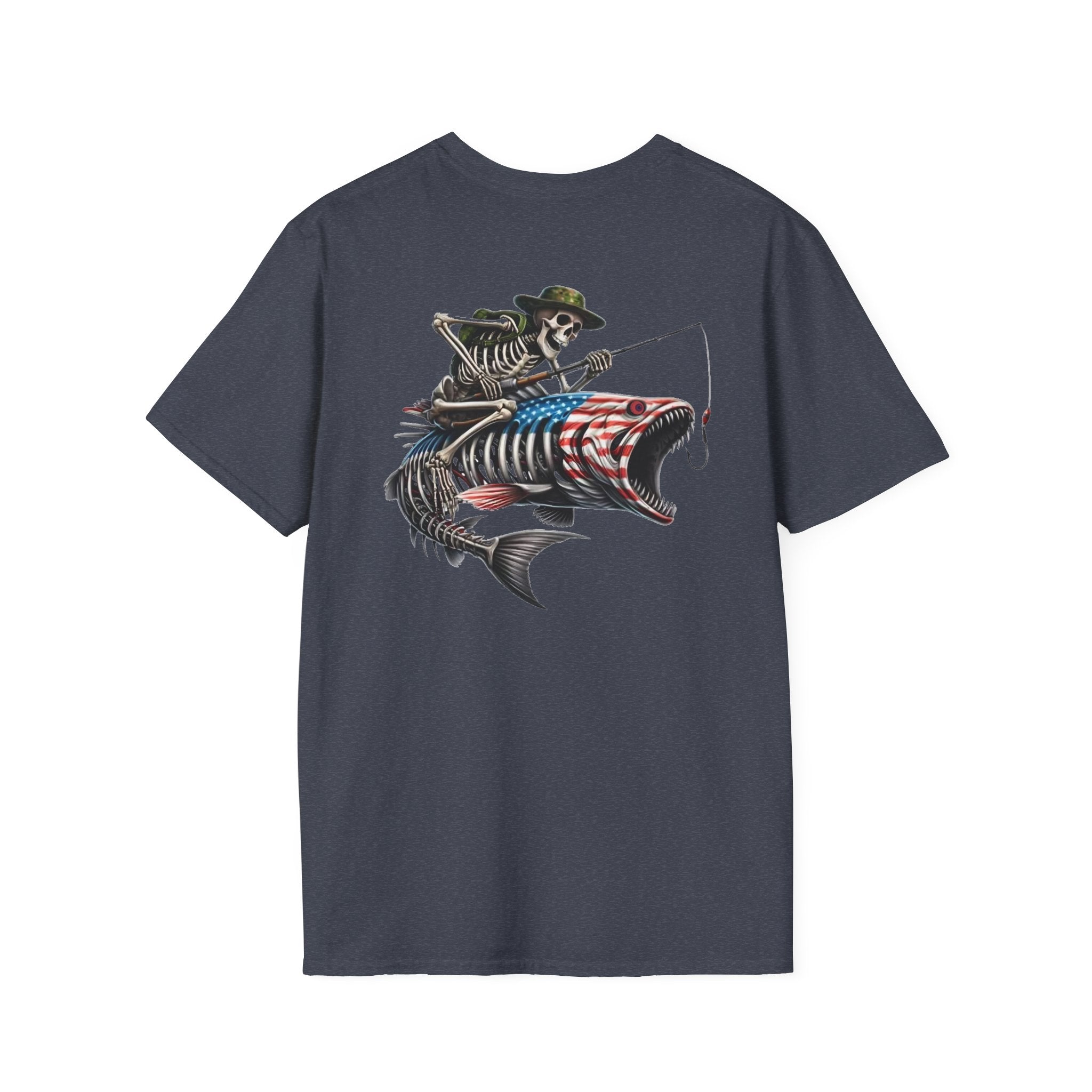 Patriotic Fishing Tshirt, American Flag Tee, 4th of July Shirt, USA Independence Day Top, Patriotic Graphic Tee, Unisex Patriotic