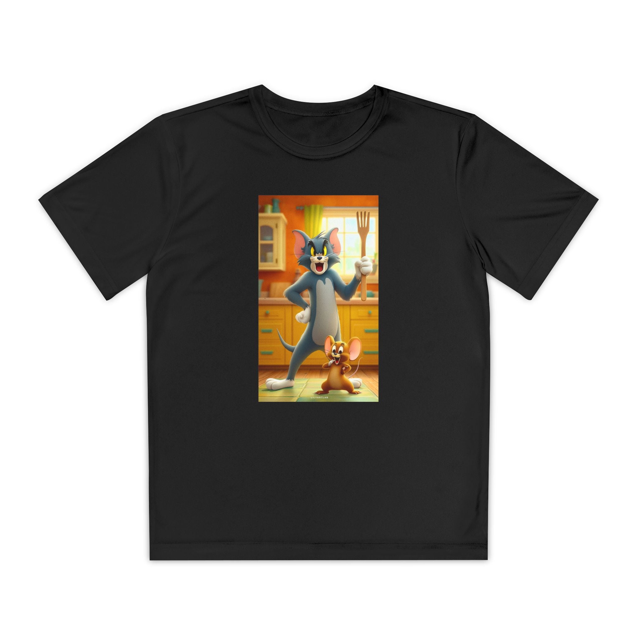Youth Competitor Tee with Tom And Jerry design, Cartoon Graphic Kid's T-Shirt, Kids Tee, Children's Clothing, Funny Tee for Boys and Girls