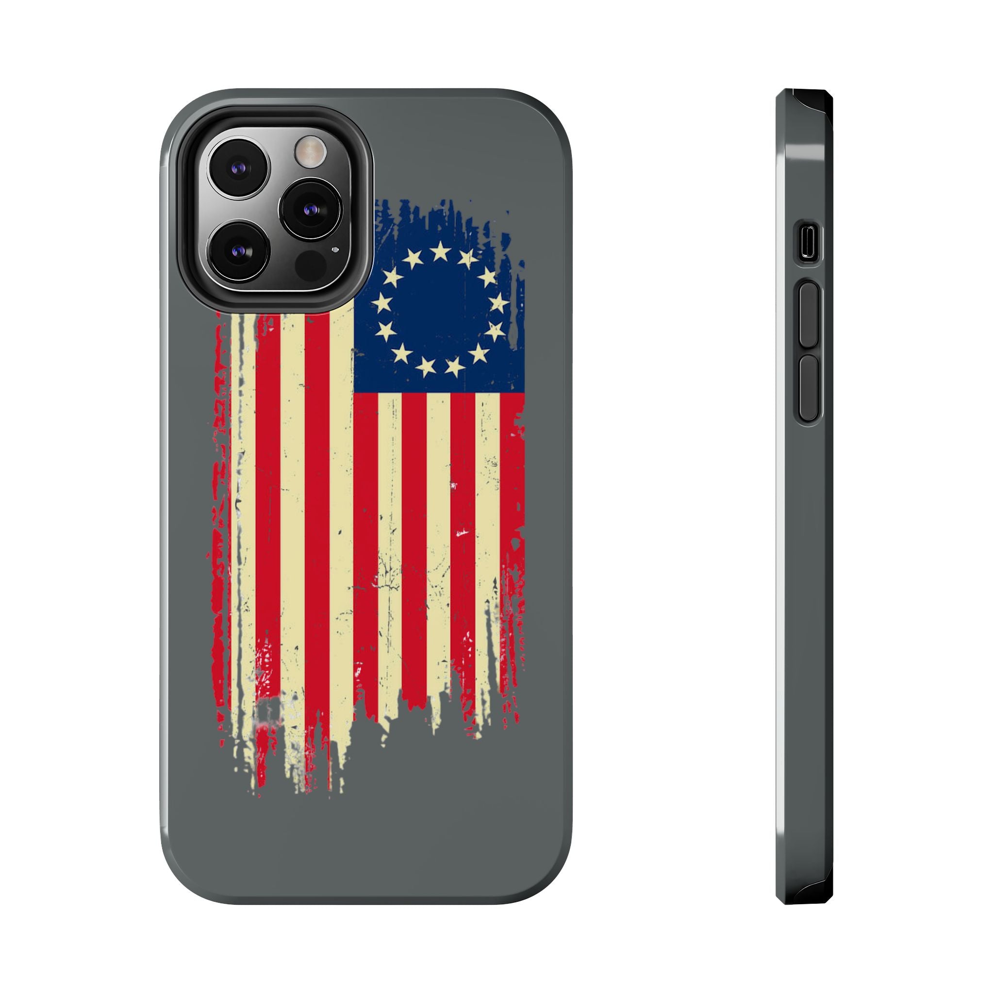 Patriotic Phone Cases with Vintage Flag Design, Tough Case for Independence Day, Memorial Day, 4th of July, Gift for Veterans, USA Pride