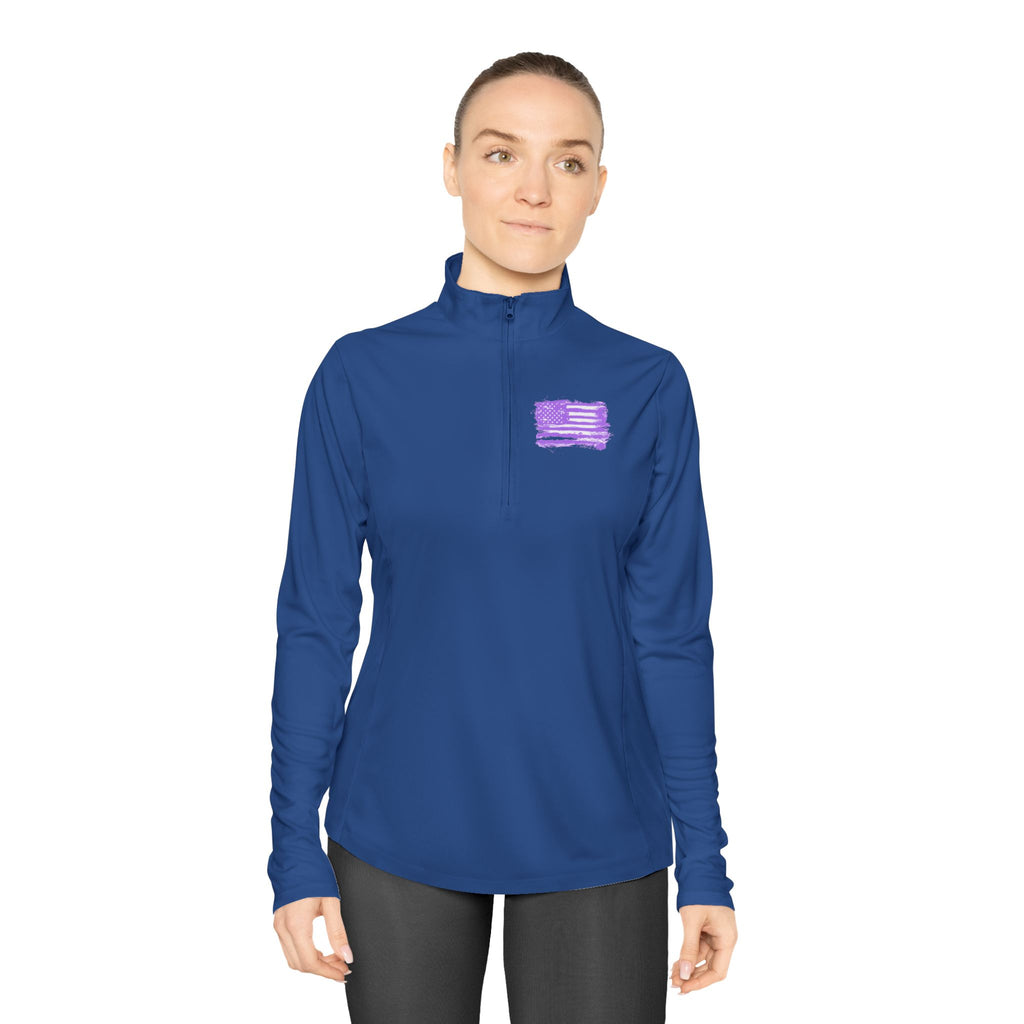Ladies Quarter-Zip Pullover with Motivational Running Design, Athletic Apparel, Activewear, Sportswear, Fitness Gift, Running Top