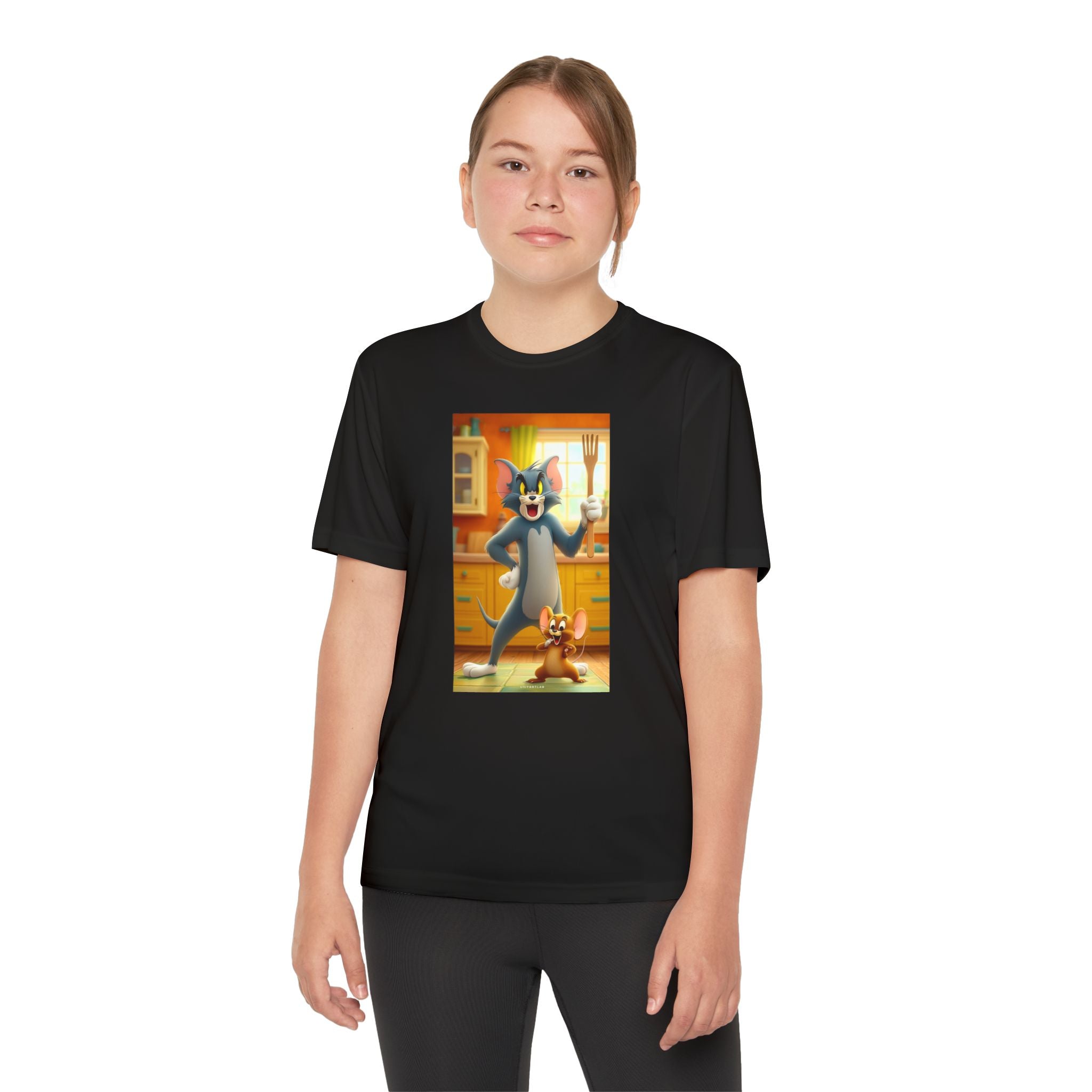 Youth Competitor Tee with Tom And Jerry design, Cartoon Graphic Kid's T-Shirt, Kids Tee, Children's Clothing, Funny Tee for Boys and Girls