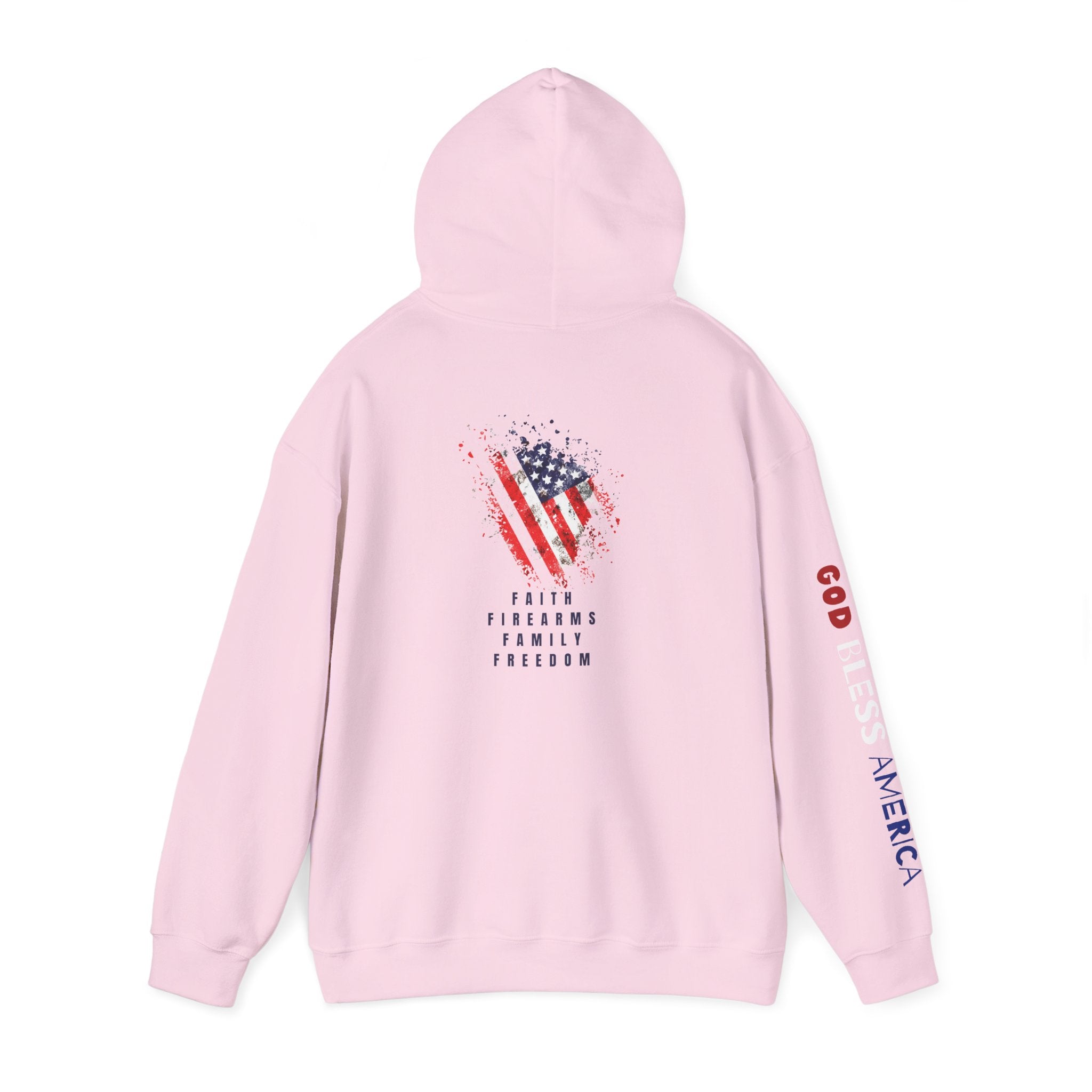Faith Family Firearms Freedom Hooded Sweatshirt with Faith, Family, Firearms & Freedom Design - Unisex Cozy Wear for Celebrations
