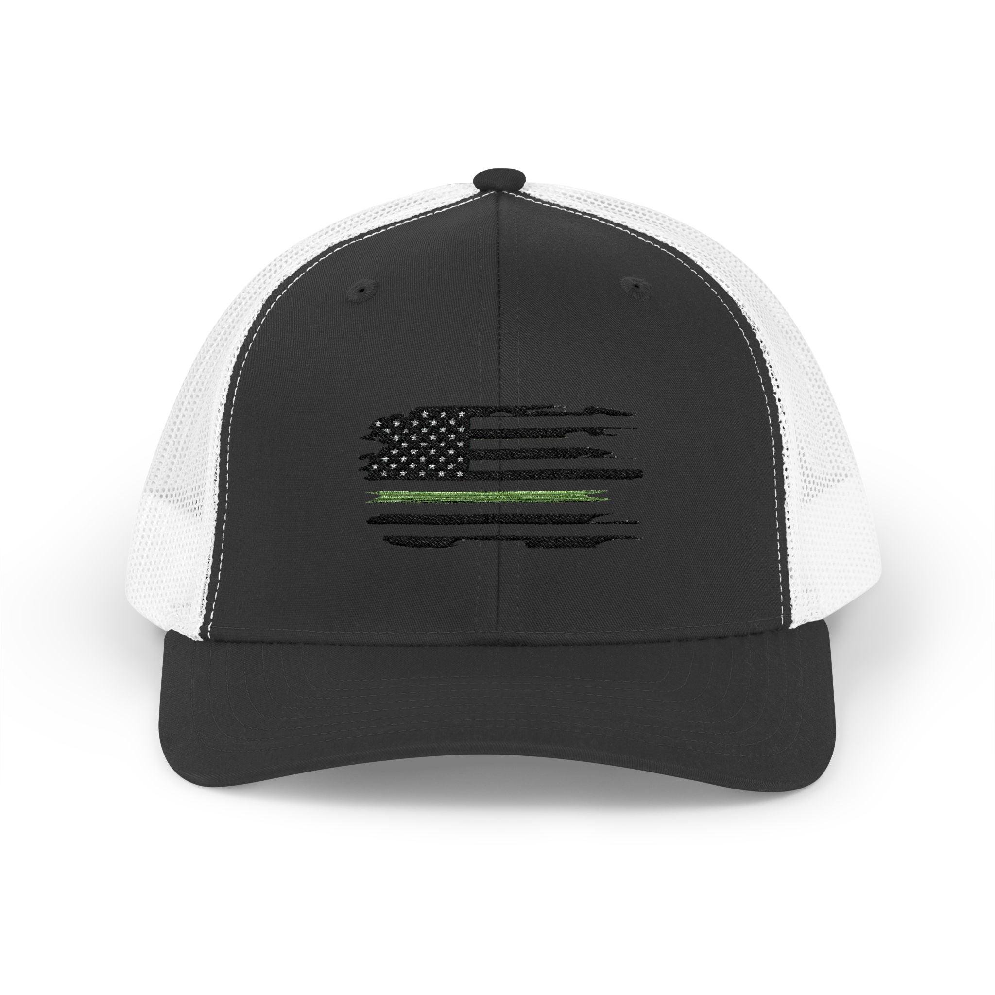 Thin Green Line  Military Patriotic Snapback Trucker Cap Design, Ideal for Military, Everyday Wear