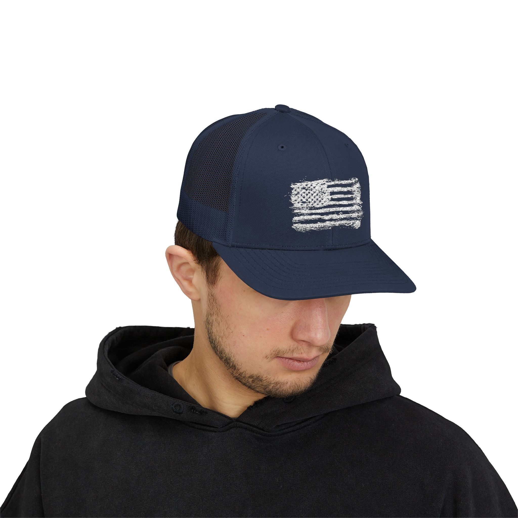 Patriotic Flag Snapback Trucker Cap, American Flag Hat, Outdoor Cap, Casual Wear, Gift for Dad, 4th of July Apparel