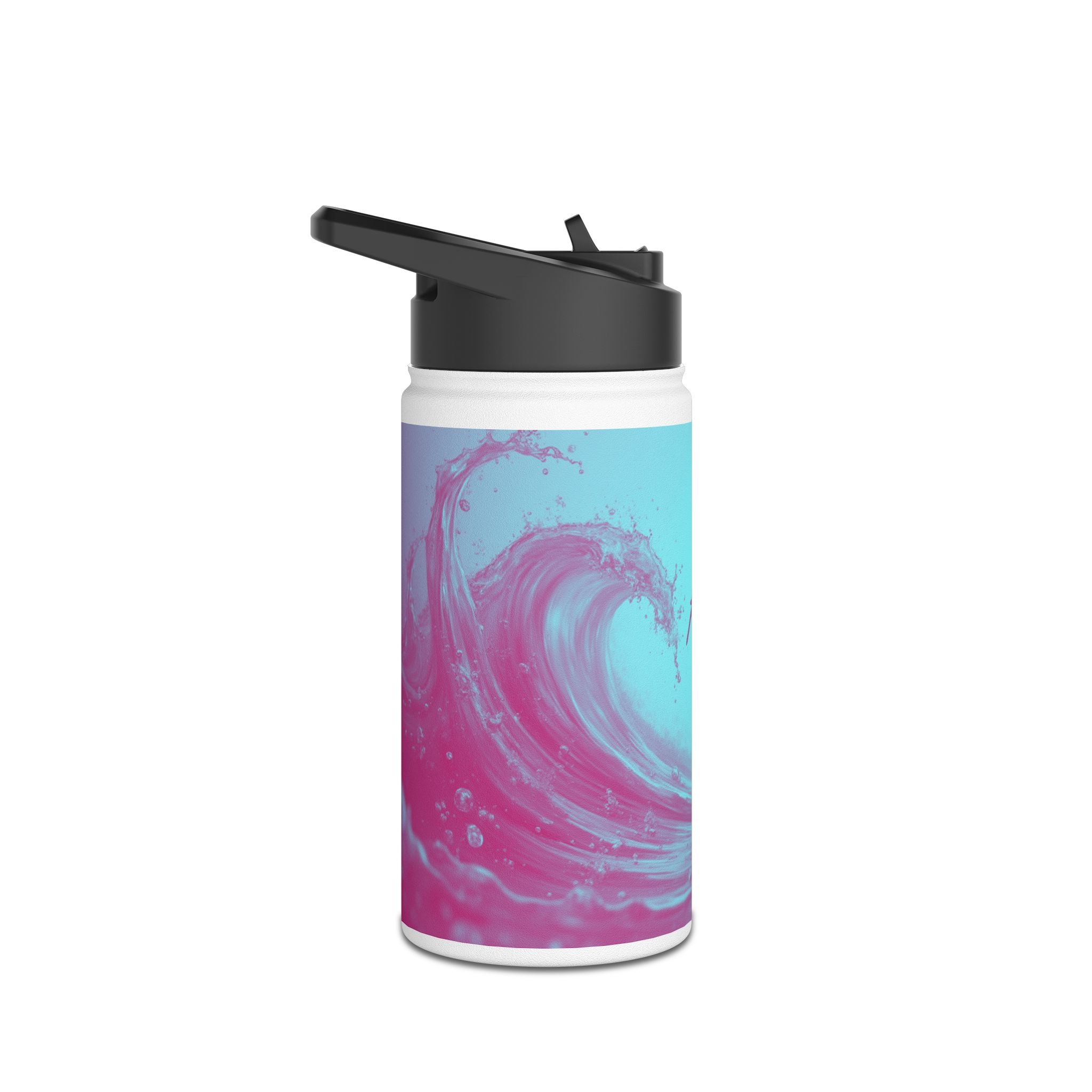 Aqua Wave Stainless Steel Water Bottle, Hydration Gift, Outdoor Adventure, Beach Vibes, Eco-Friendly, Travel Companion
