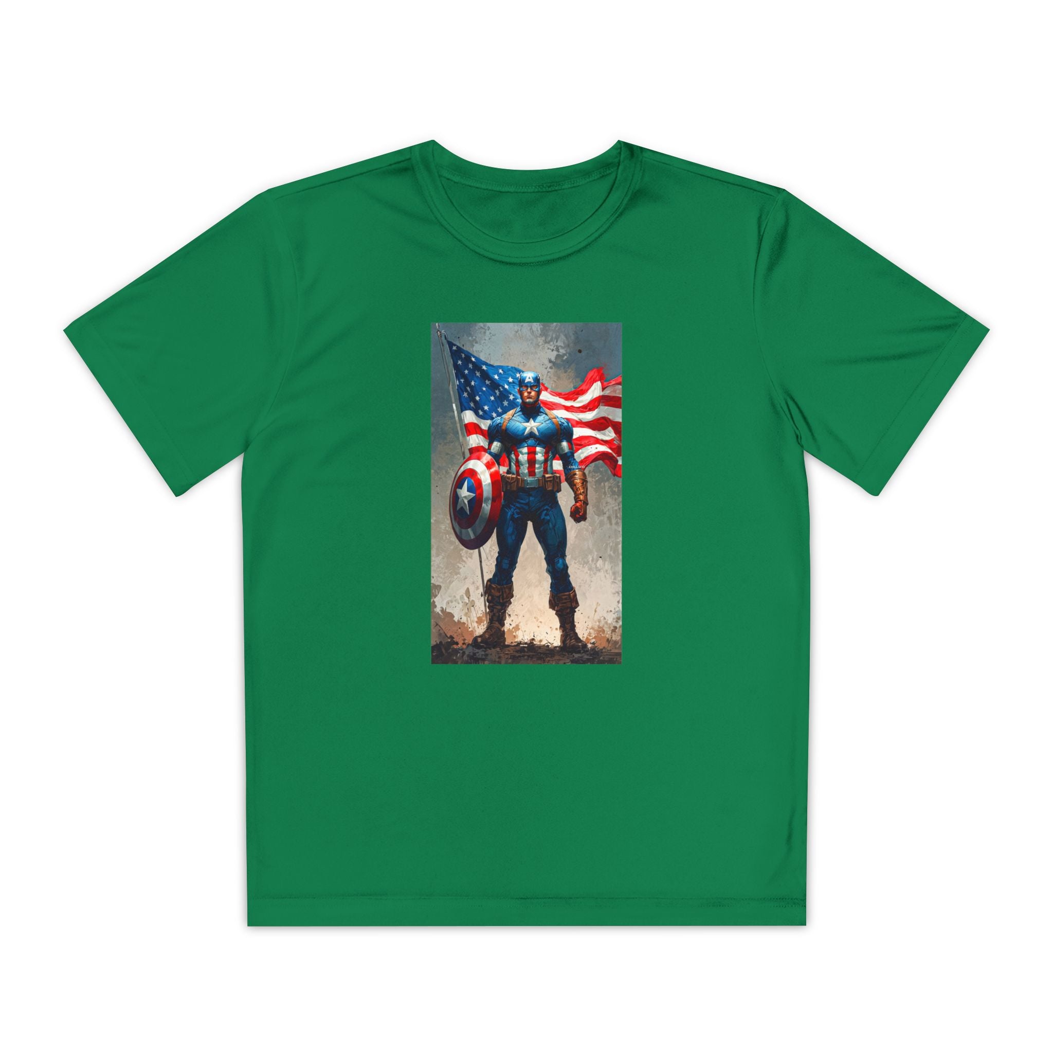 Captain America Superhero Marvel Patriotic, Kids Graphic T-Shirt, Boys Hero Top, Girls Comic Book Clothing, Birthday
