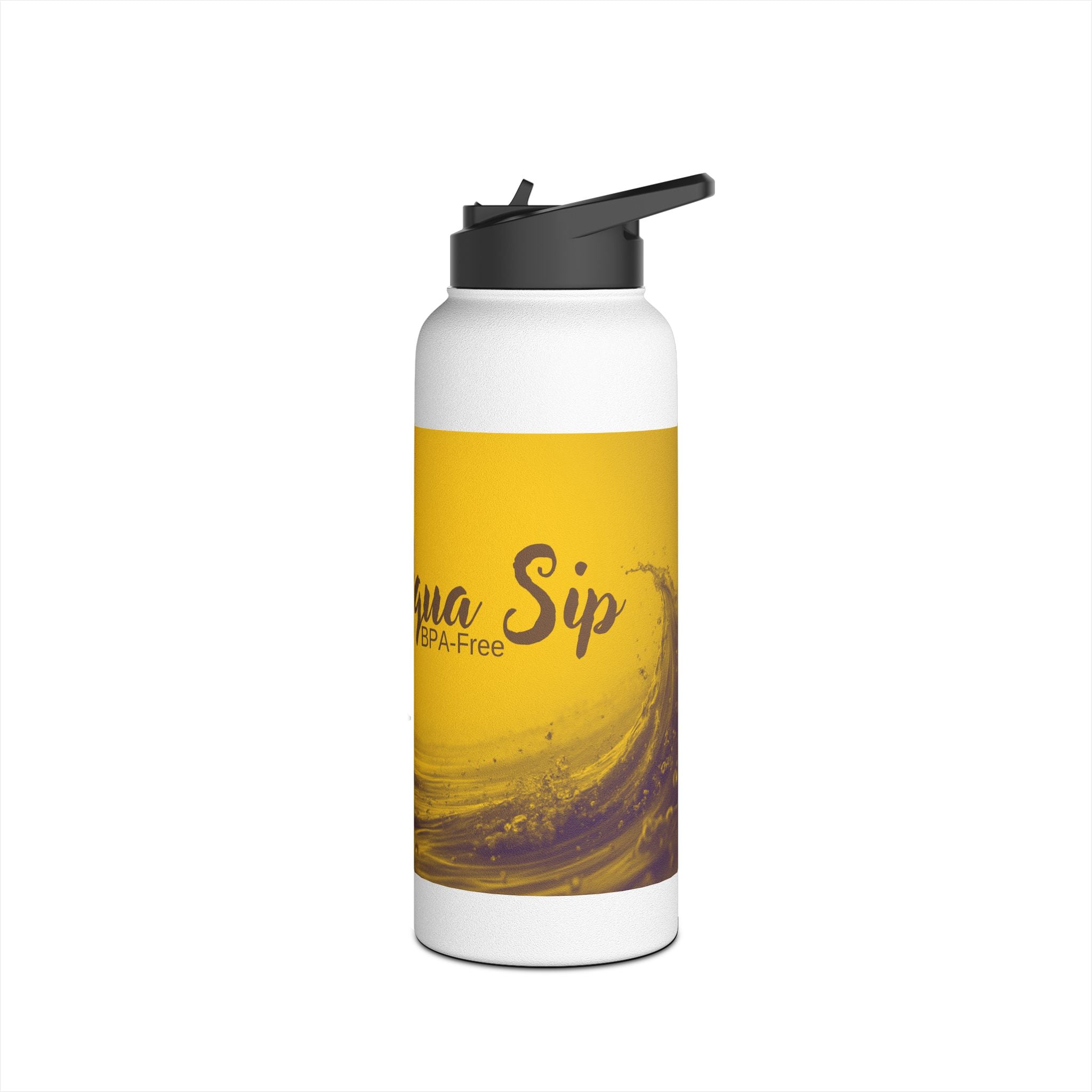 Aqua Wave Stainless Steel Water Bottle, Hydration Gift, Outdoor Adventure, Beach Vibes, Eco-Friendly, Travel Companion