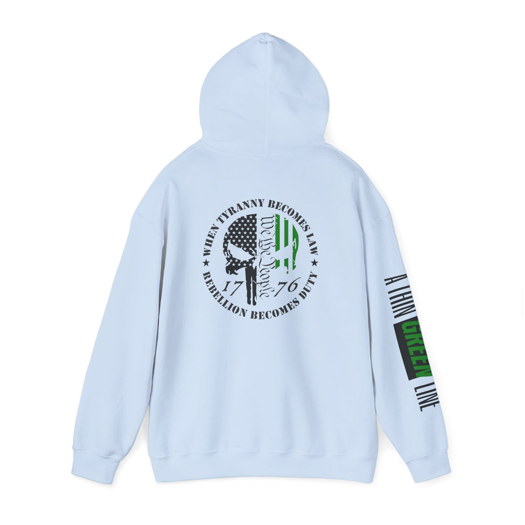 Military Patriotic Hoodie, Thin Green Line Sweatshirt, Unisex Hooded Jacket, Support Our Troops Apparel, Military Gift, Patriotic Clothing