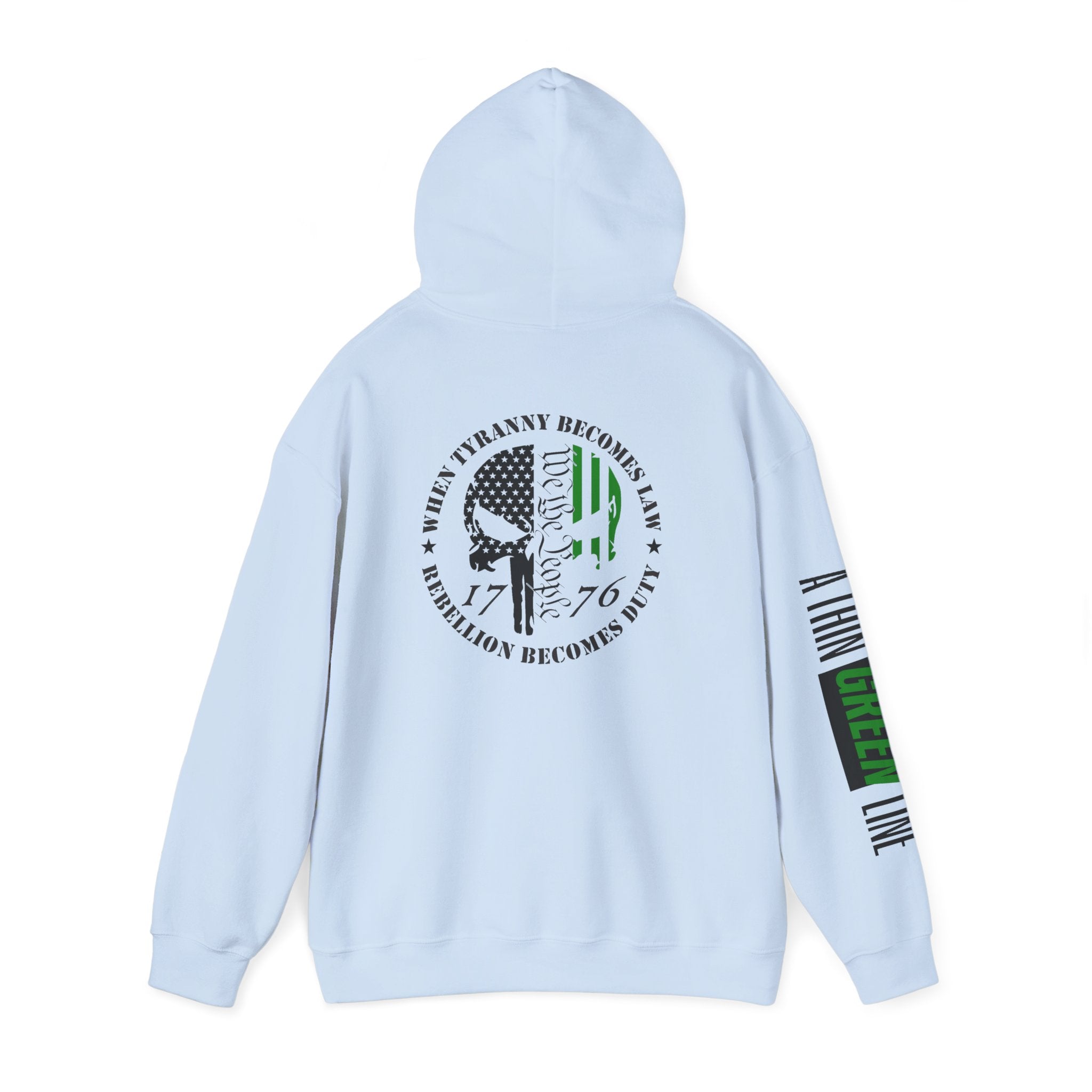 Military Patriotic Hoodie, Thin Green Line Sweatshirt, Unisex Hooded Jacket, Support Our Troops Apparel, Military Gift, Patriotic Clothing