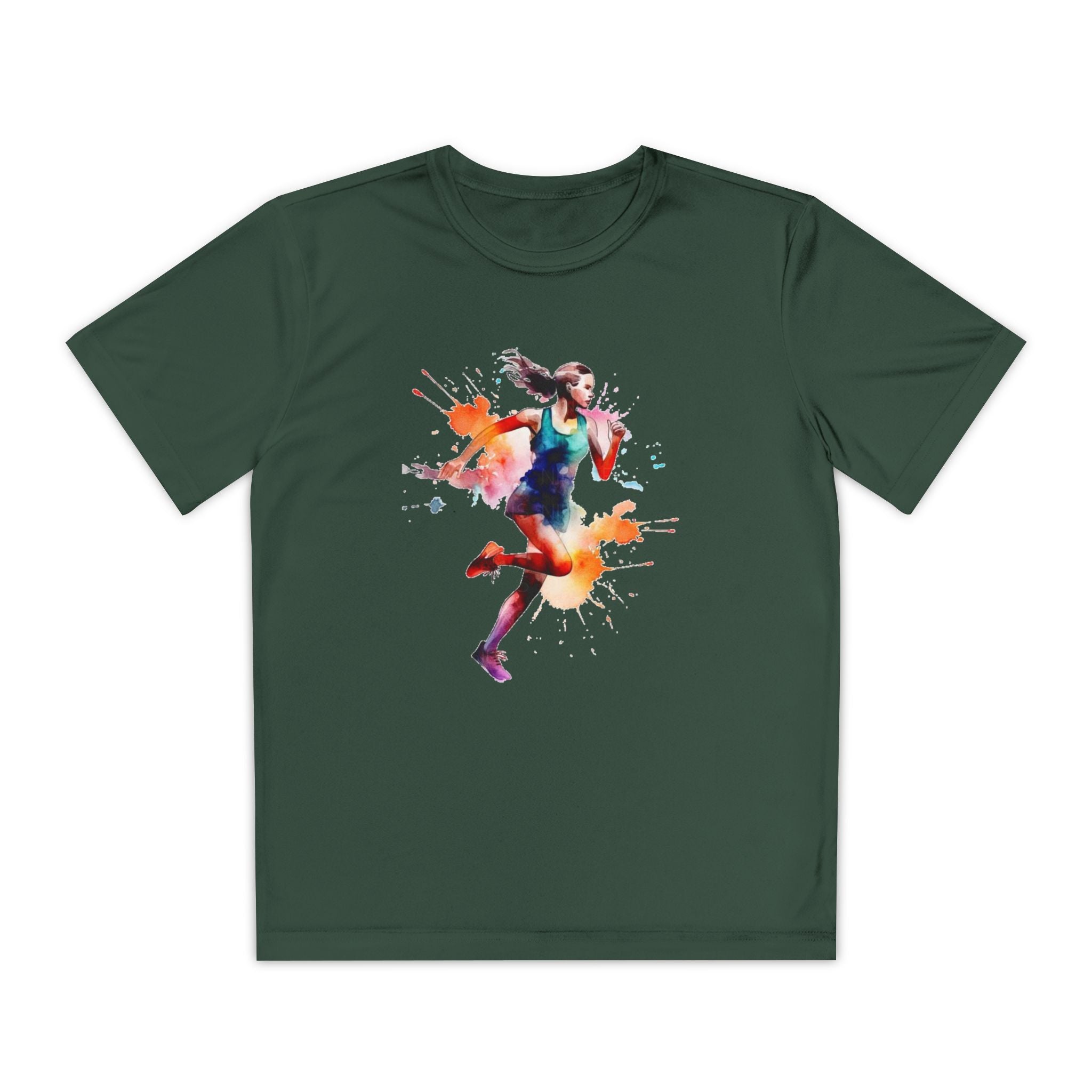Running Youth T-Shirt Sports Graphic Tee, Cool Athletic Shirt for Kids, Perfect for Sports Events, Team Spirit