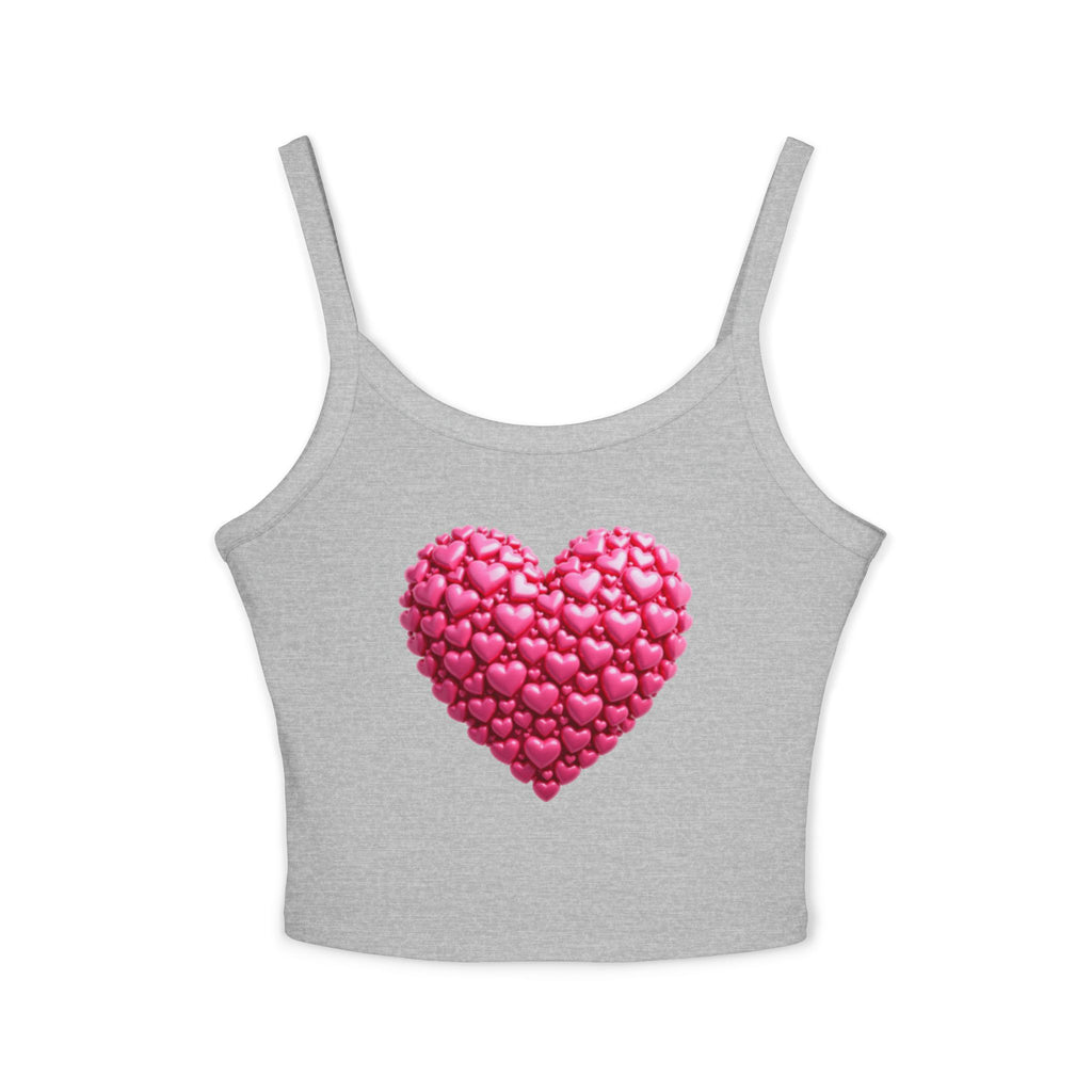 Heart Tank Top, Love Cami, Valentine's Day Shirt, Romantic Sleeveless Tee, Women's Summer Blouse, Cute Spaghetti Strap Tank