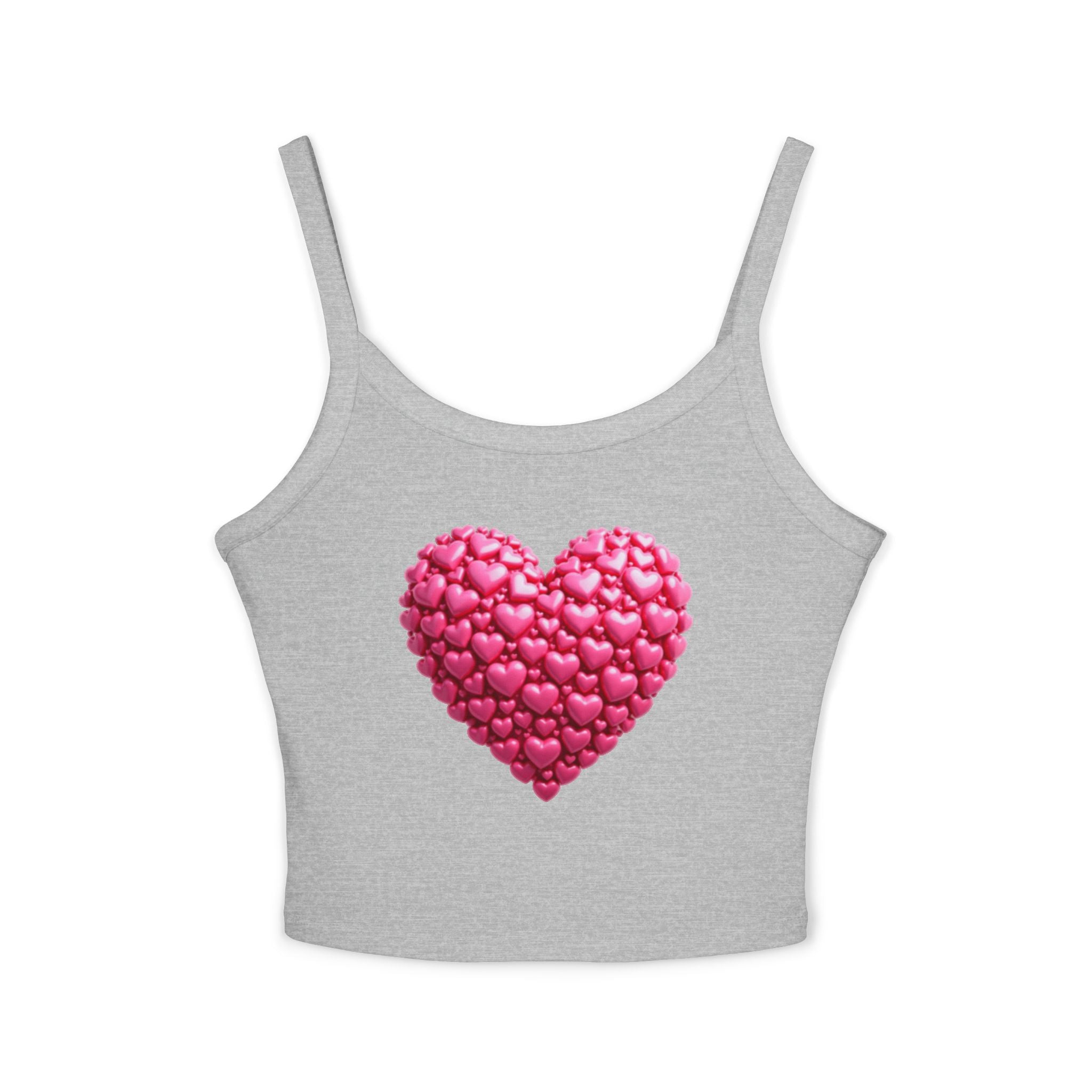 Heart Tank Top, Love Cami, Valentine's Day Shirt, Romantic Sleeveless Tee, Women's Summer Blouse, Cute Spaghetti Strap Tank