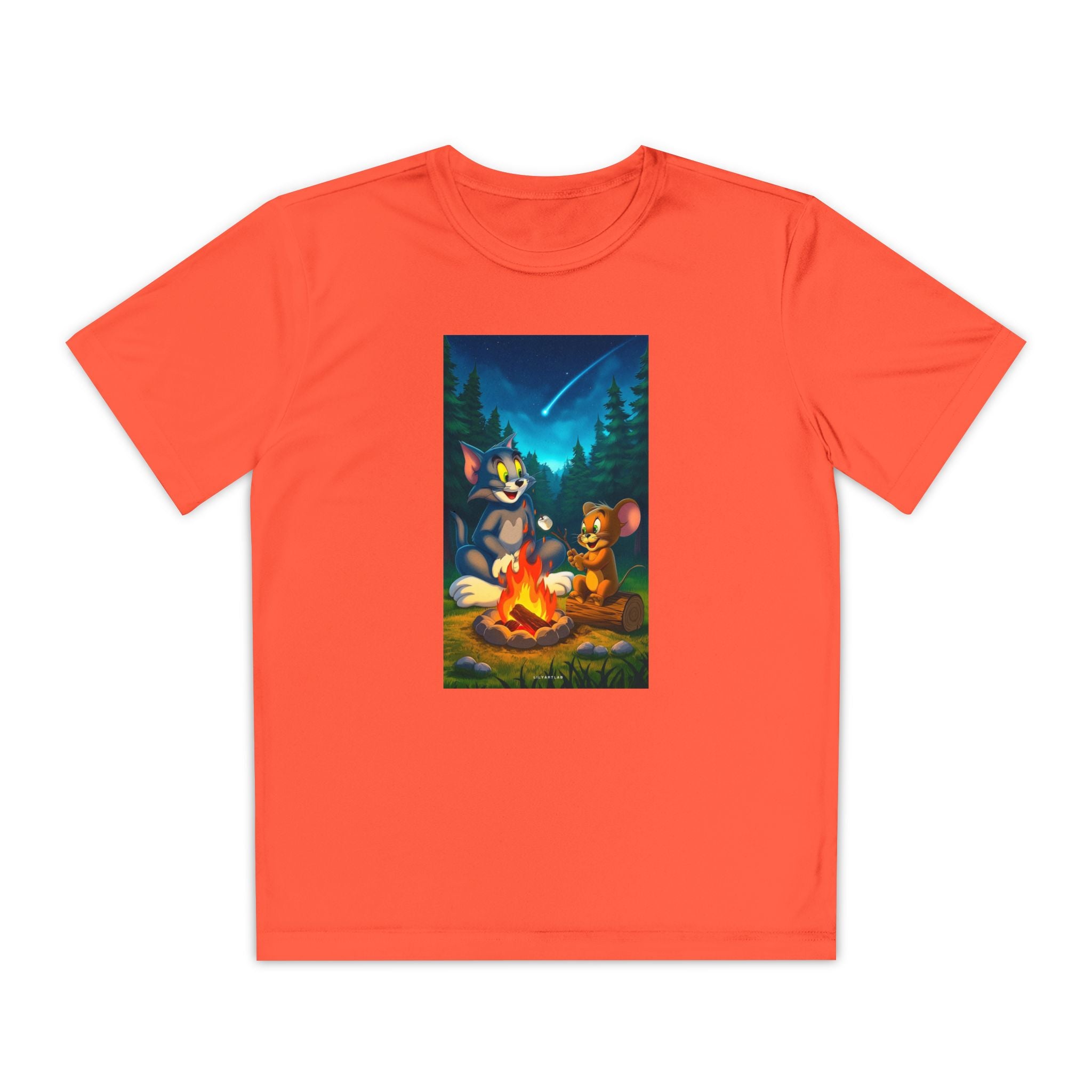 Youth Competitor Tee with Tom And Jerry design, Cartoon Graphic Kid's T-Shirt, Kids Tee, Children's Clothing, Funny Tee for Boys and Girls