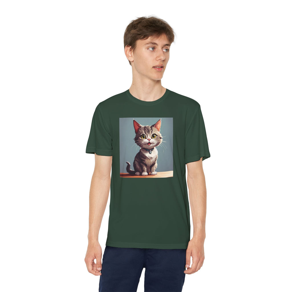 Youth Tee, Cute Kitten Graphic Shirt for Kids, Cat Lover Gift, Animal Theme Top, Children's Clothing, Feline Print Apparel
