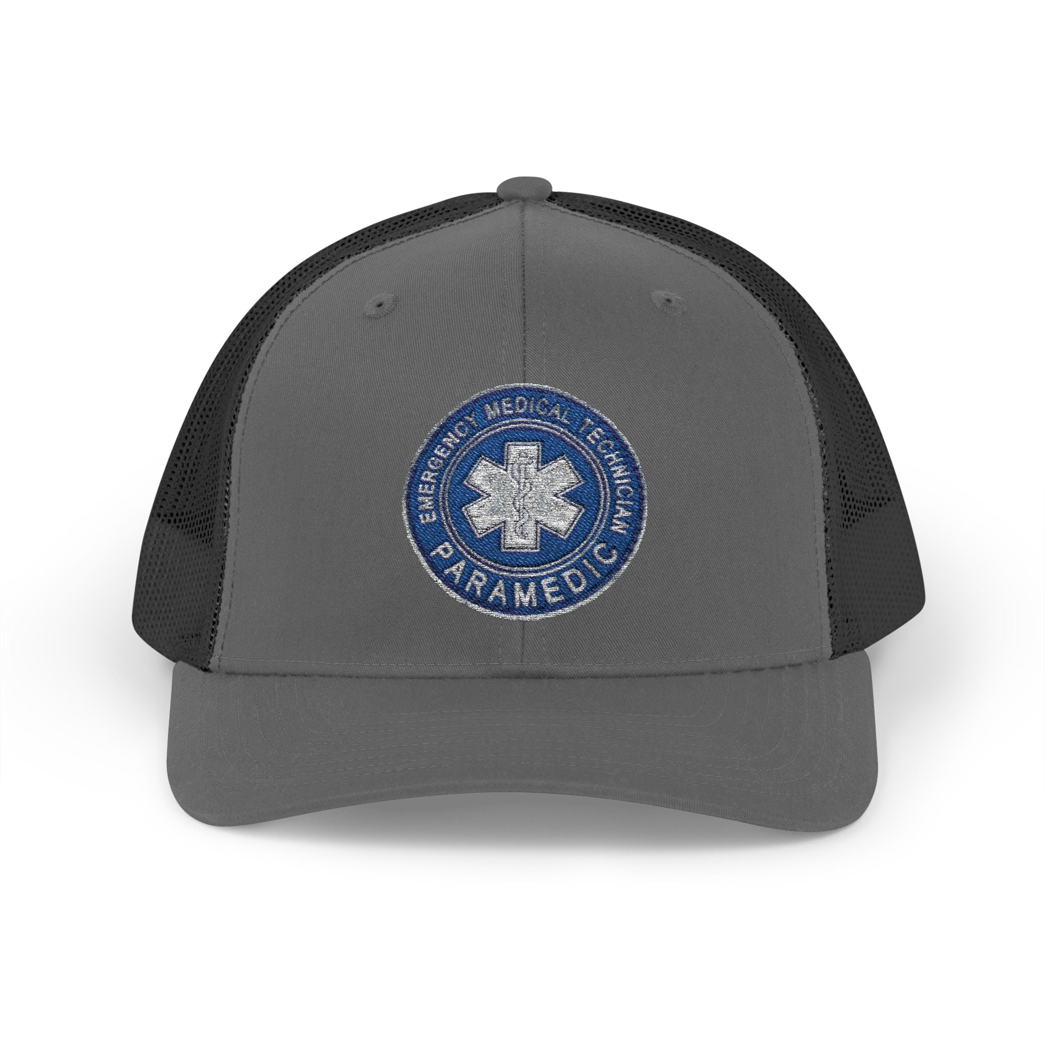 Paramedic Snapback Trucker Cap with Thin Red Line Design, Ideal for First Responders, Supportive Gifts, Memorials, Everyday Wear