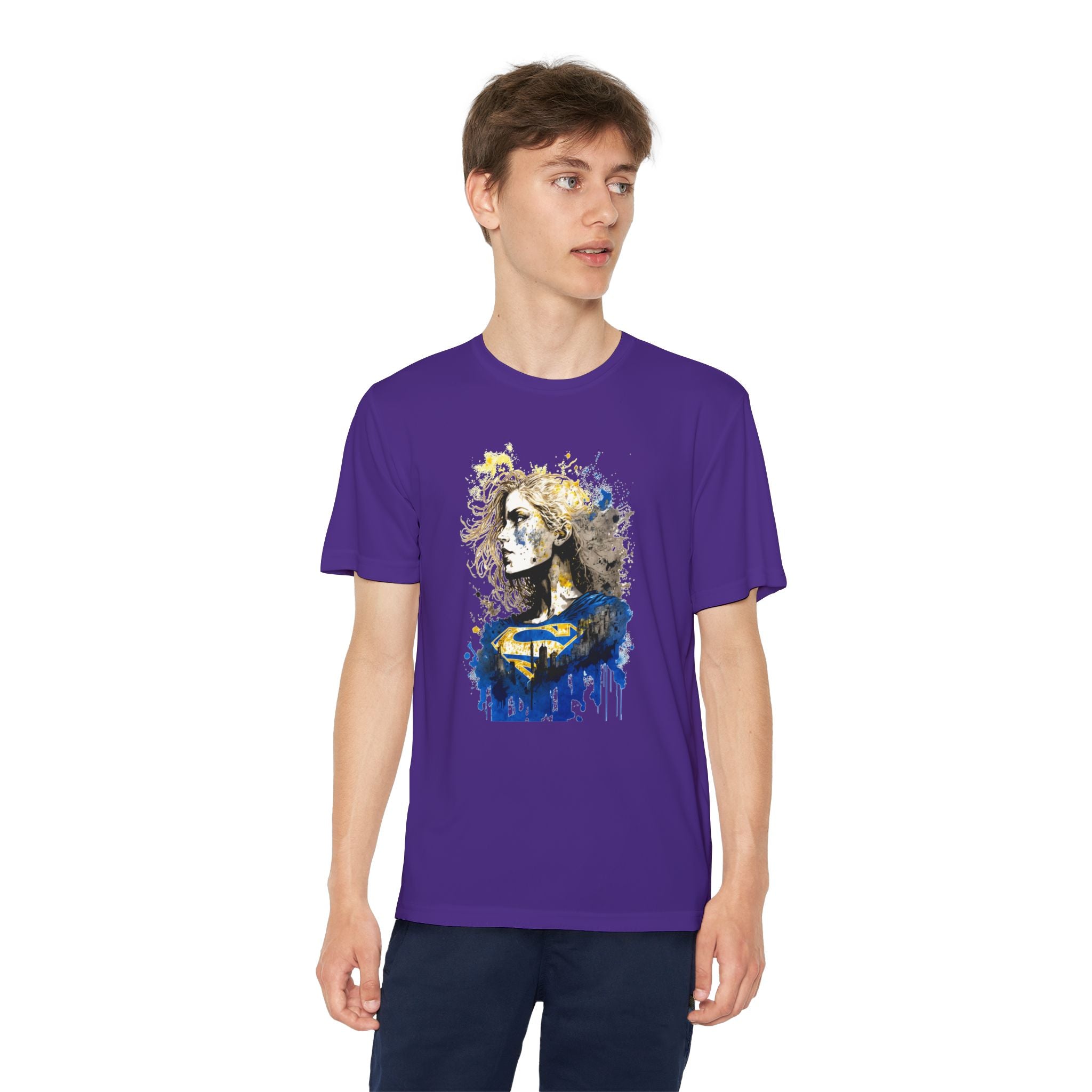 Superhero Youth T-Shirt Sports Graphic Tee, Cool Athletic Shirt for Kids