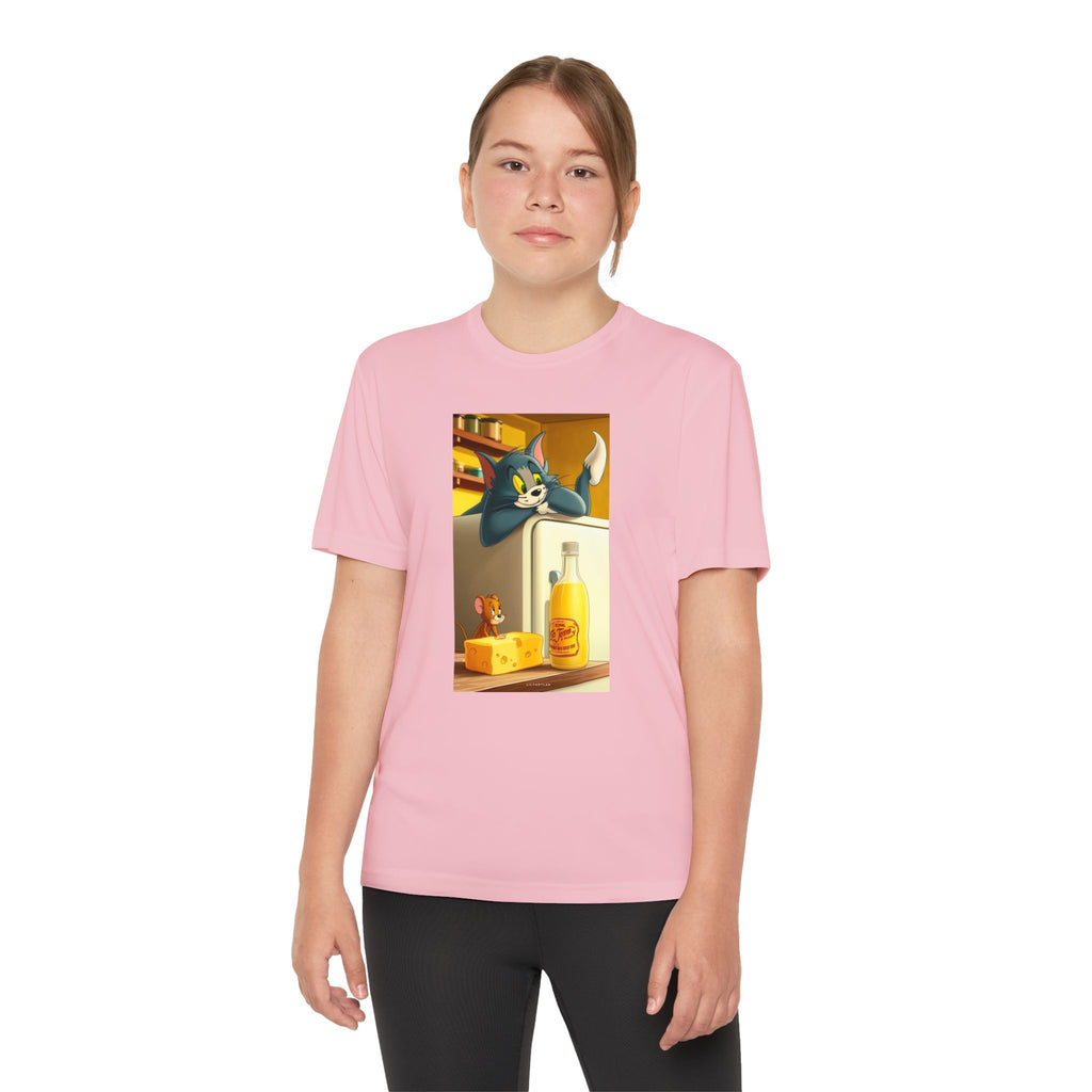 Youth Competitor Tee with Tom And Jerry design, Cartoon Graphic Kid's T-Shirt, Kids Tee, Children's Clothing, Funny Tee for Boys and Girls