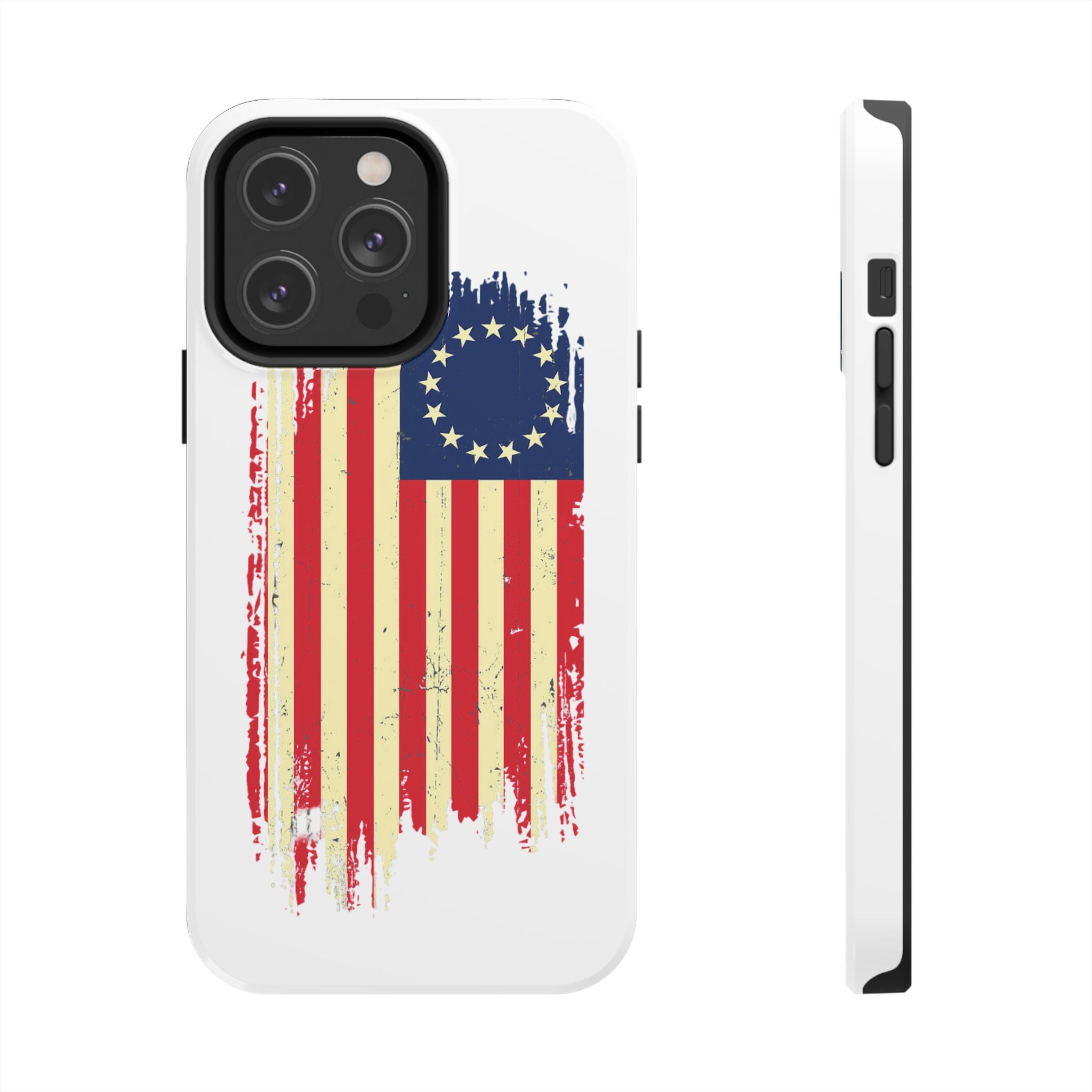 Patriotic Phone Cases with Vintage Flag Design, Tough Case for Independence Day, Memorial Day, 4th of July, Gift for Veterans, USA Pride