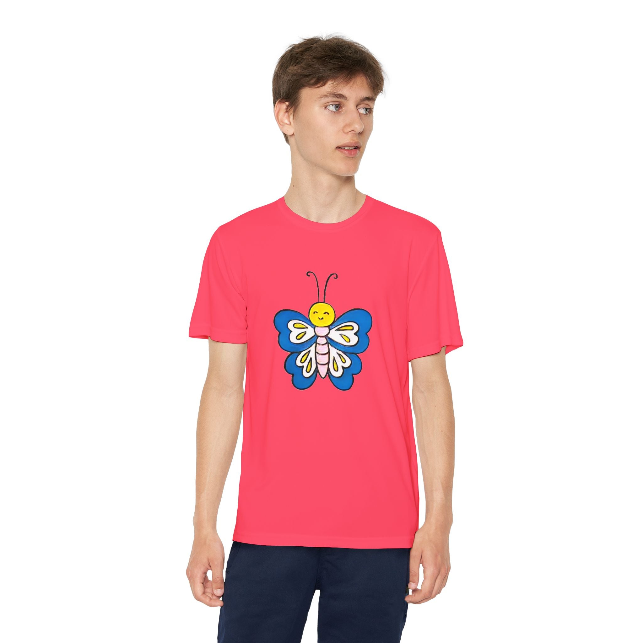 Butterffy Youth T-Shirt Sports Graphic Tee, Cool Athletic Shirt for Kids, Perfect for Sports Events, Team Spirit