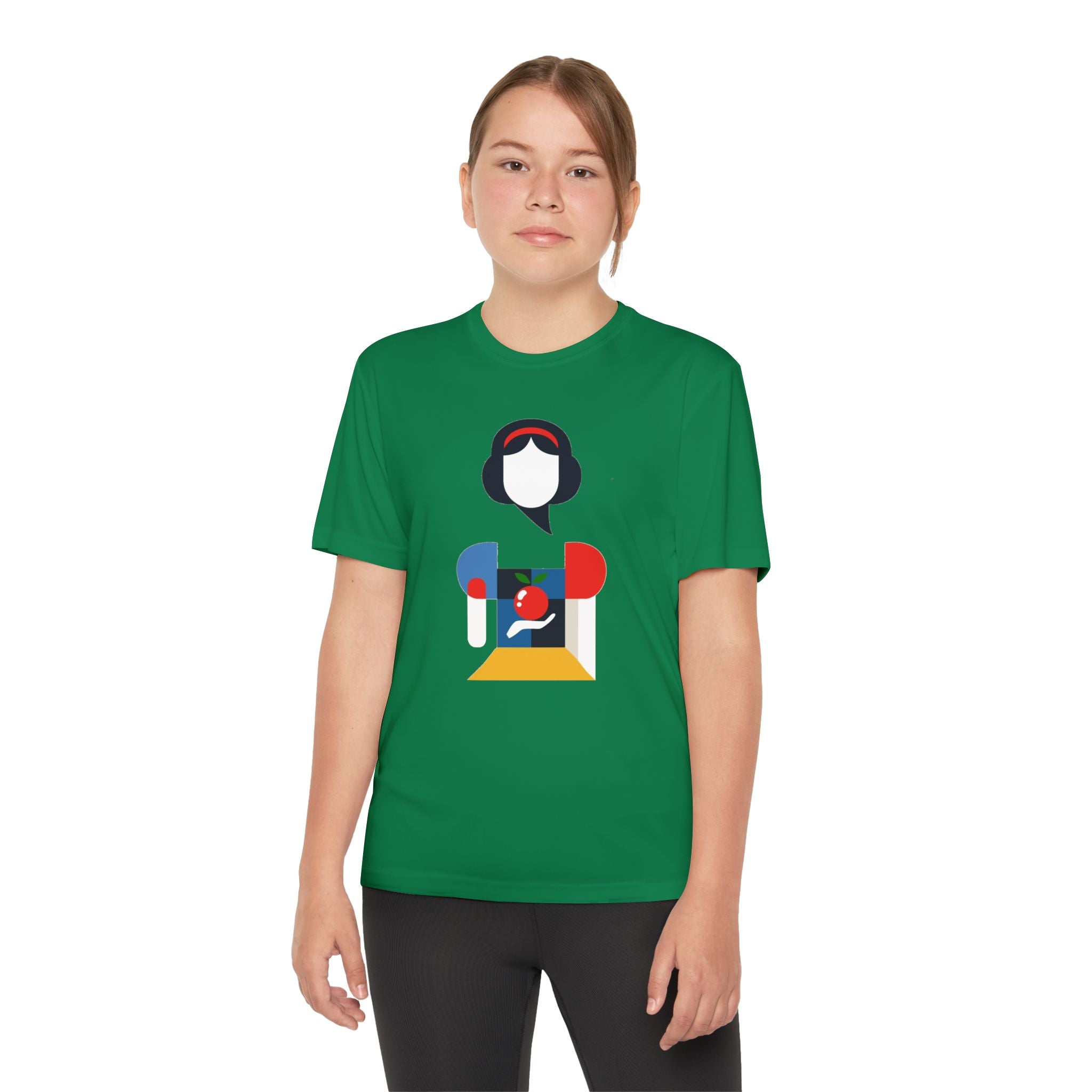 Snow White Youth T-Shirt Sports Graphic Tee, Cool Athletic Shirt for Kids, Perfect for Sports Events, Team Spirit