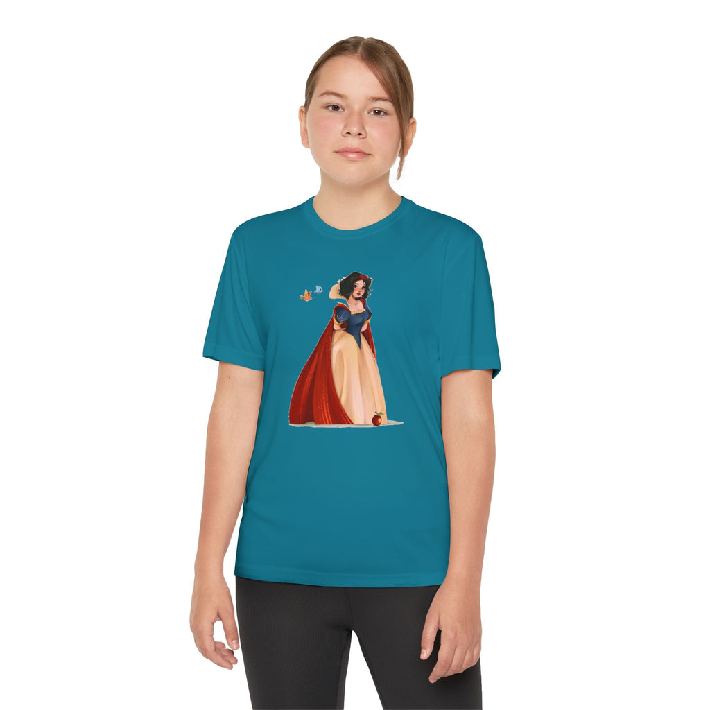 Snow White Youth T-Shirt Sports Graphic Tee, Cool Athletic Shirt for Kids, Perfect for Sports Events, Team Spirit