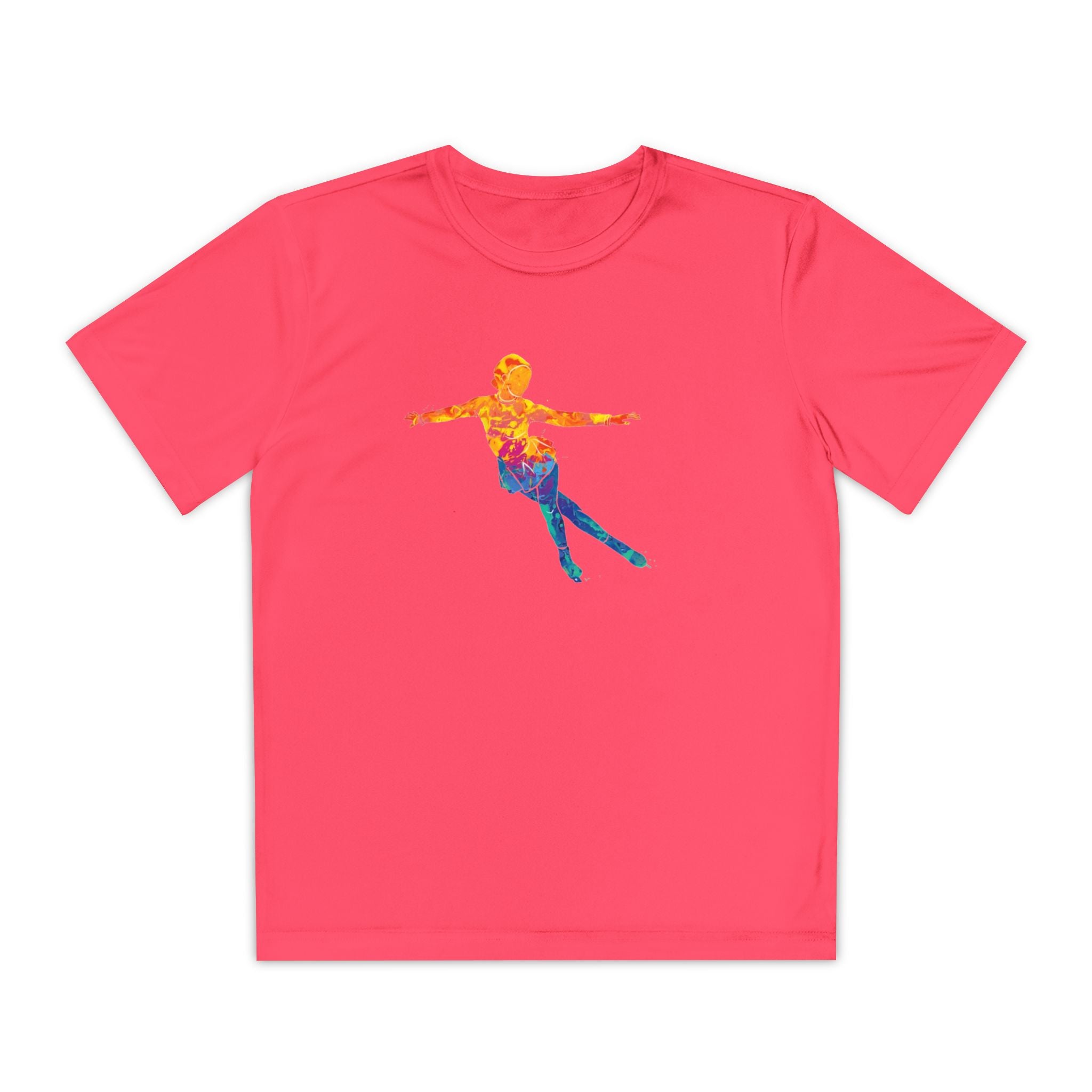 Ice Skating Youth Sports Graphic Tee, Cool Athletic Shirt for Kids, Perfect for Sports Events, Team Spirit, Birthday Gift, Summer Activities