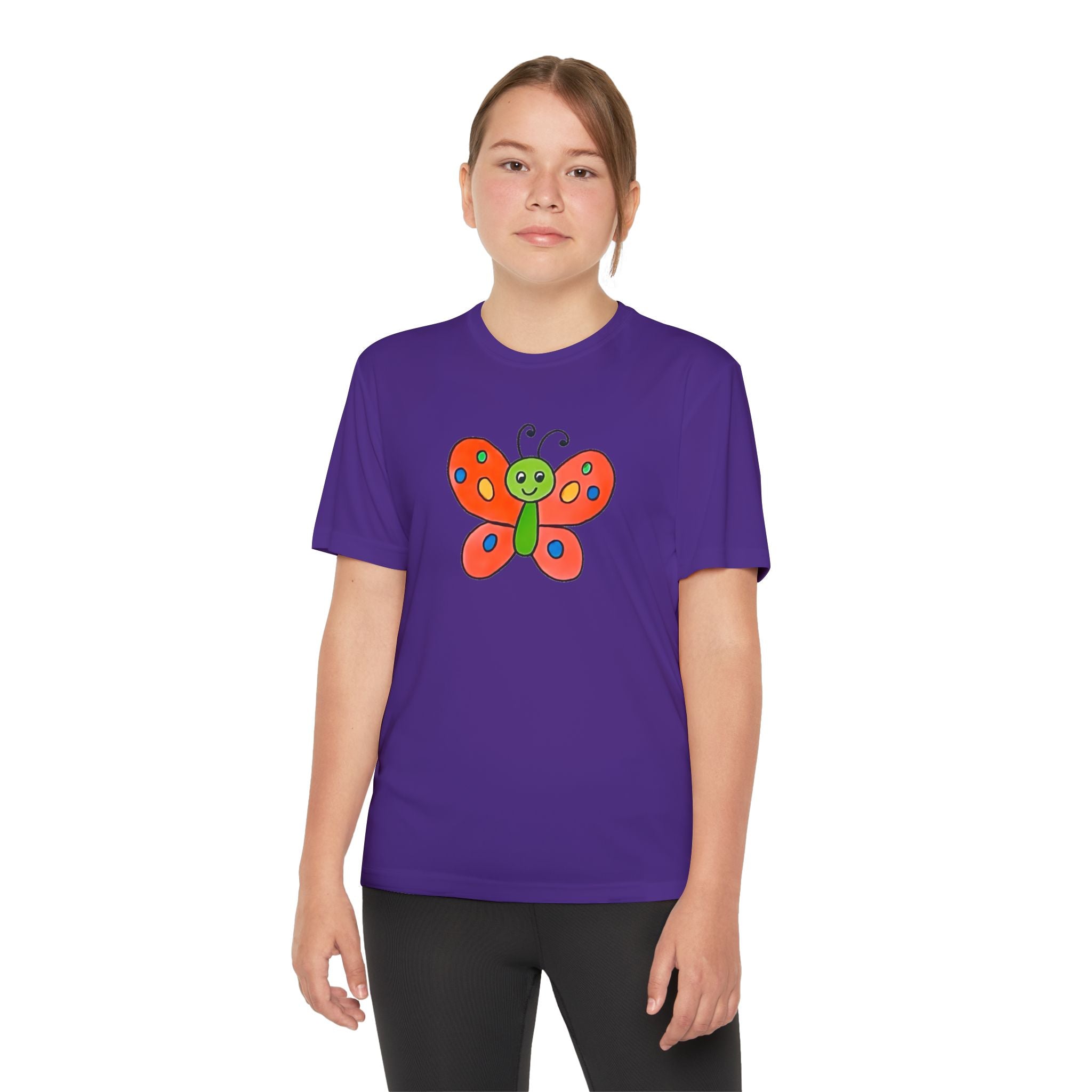 Butterffy Youth T-Shirt Sports Graphic Tee, Cool Athletic Shirt for Kids, Perfect for Sports Events, Team Spirit