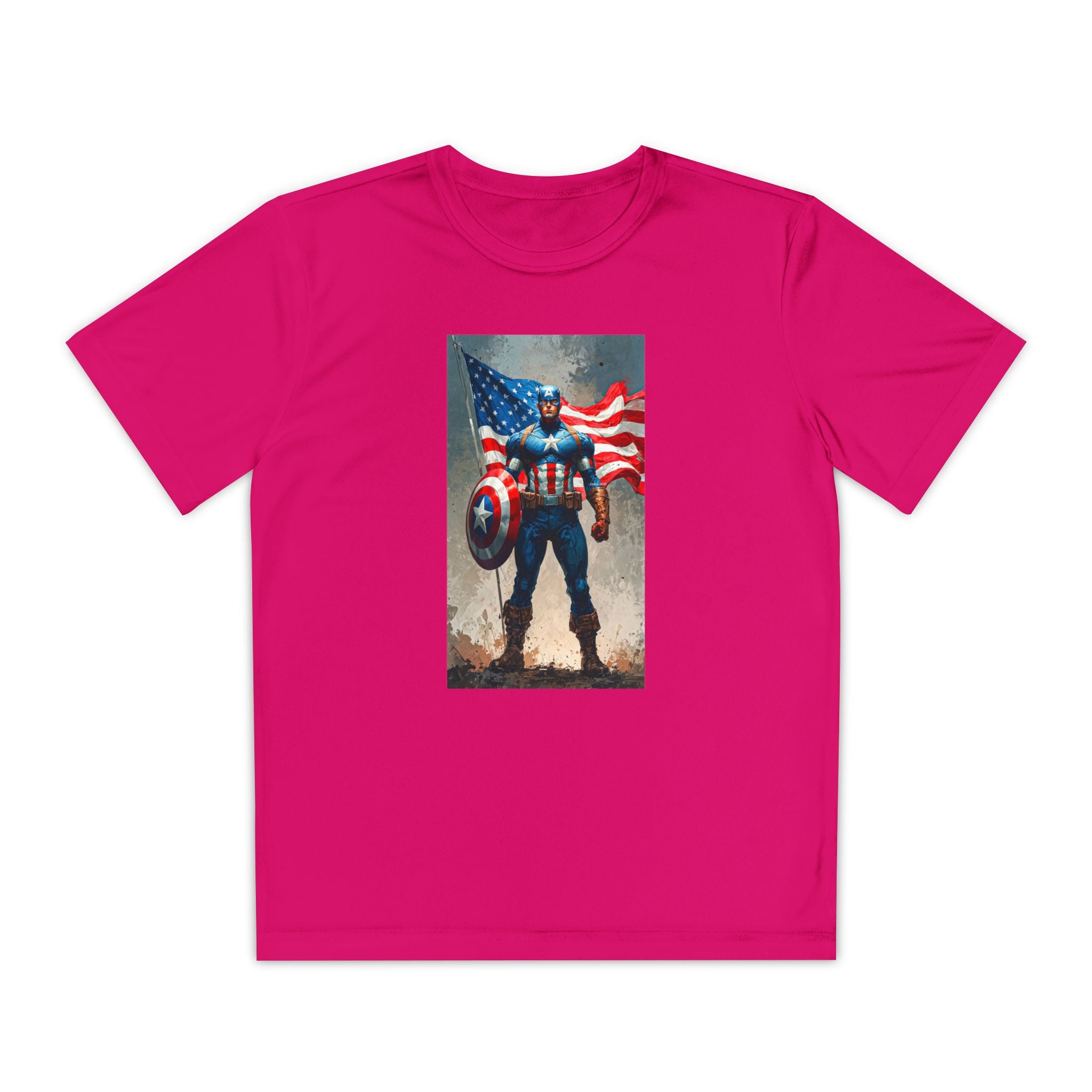 Captain America Superhero Marvel Patriotic, Kids Graphic T-Shirt, Boys Hero Top, Girls Comic Book Clothing, Birthday