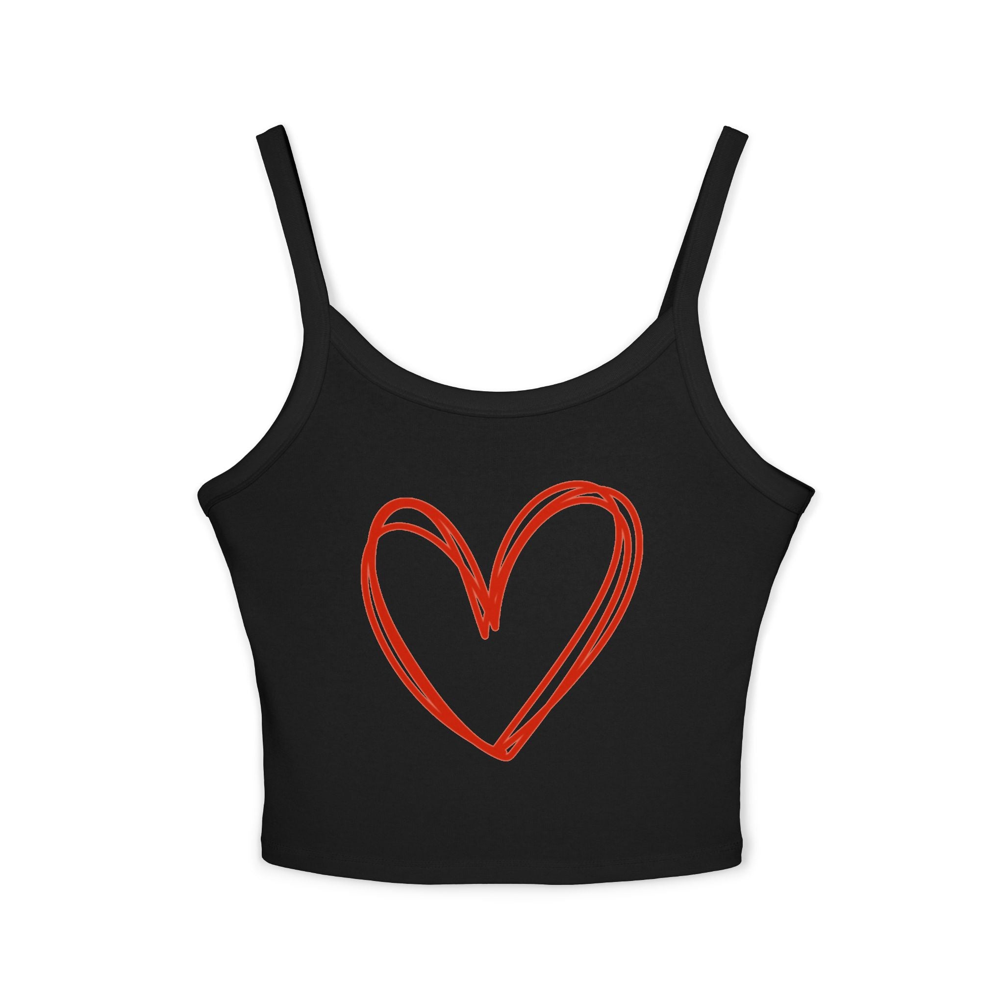 Heart Tank Top, Love Cami, Valentine's Day Shirt, Romantic Sleeveless Tee, Women's Summer Blouse, Cute Spaghetti Strap Tank