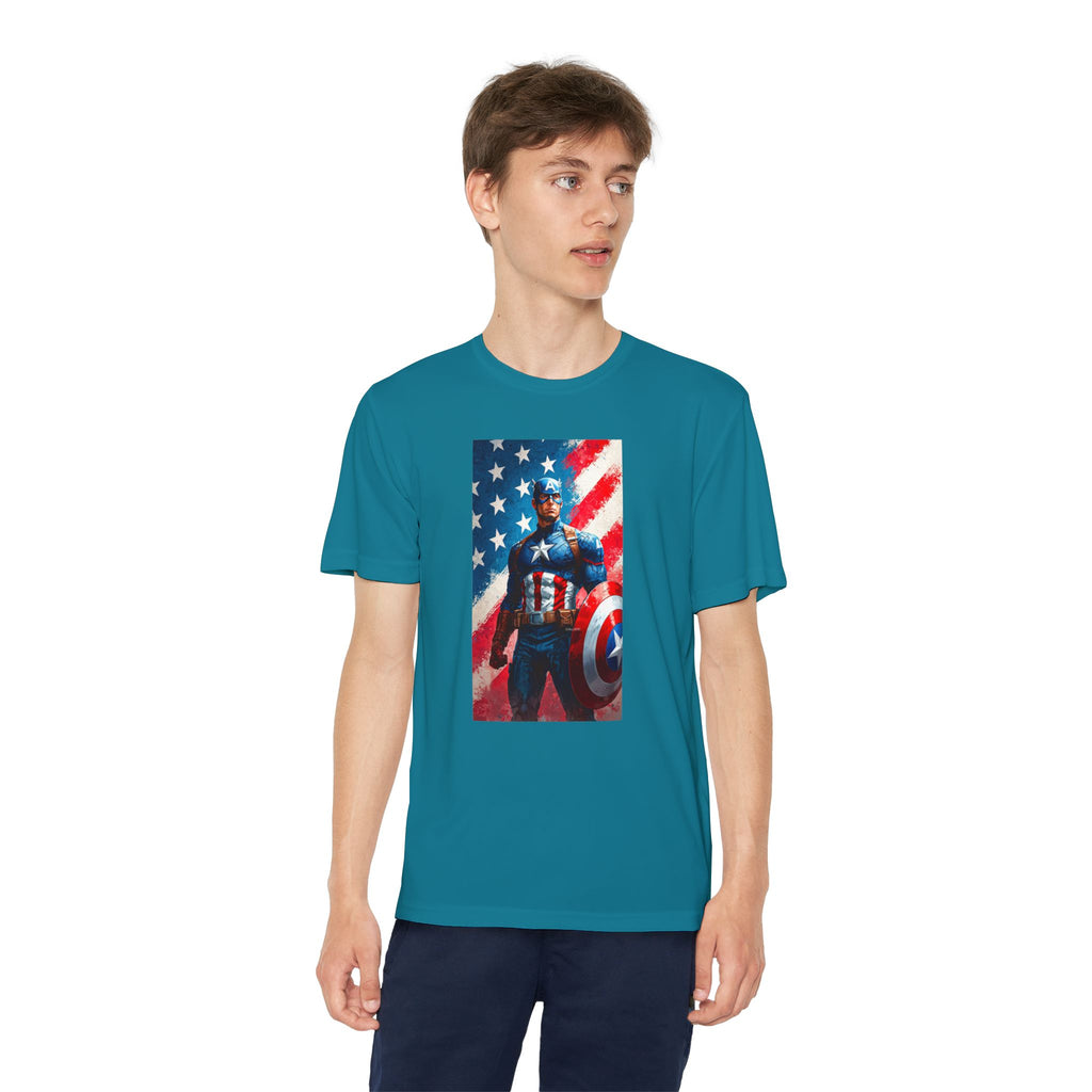 Captain America Superhero Marvel Patriotic, Kids Graphic T-Shirt, Boys Hero Top, Girls Comic Book Clothing, Birthday