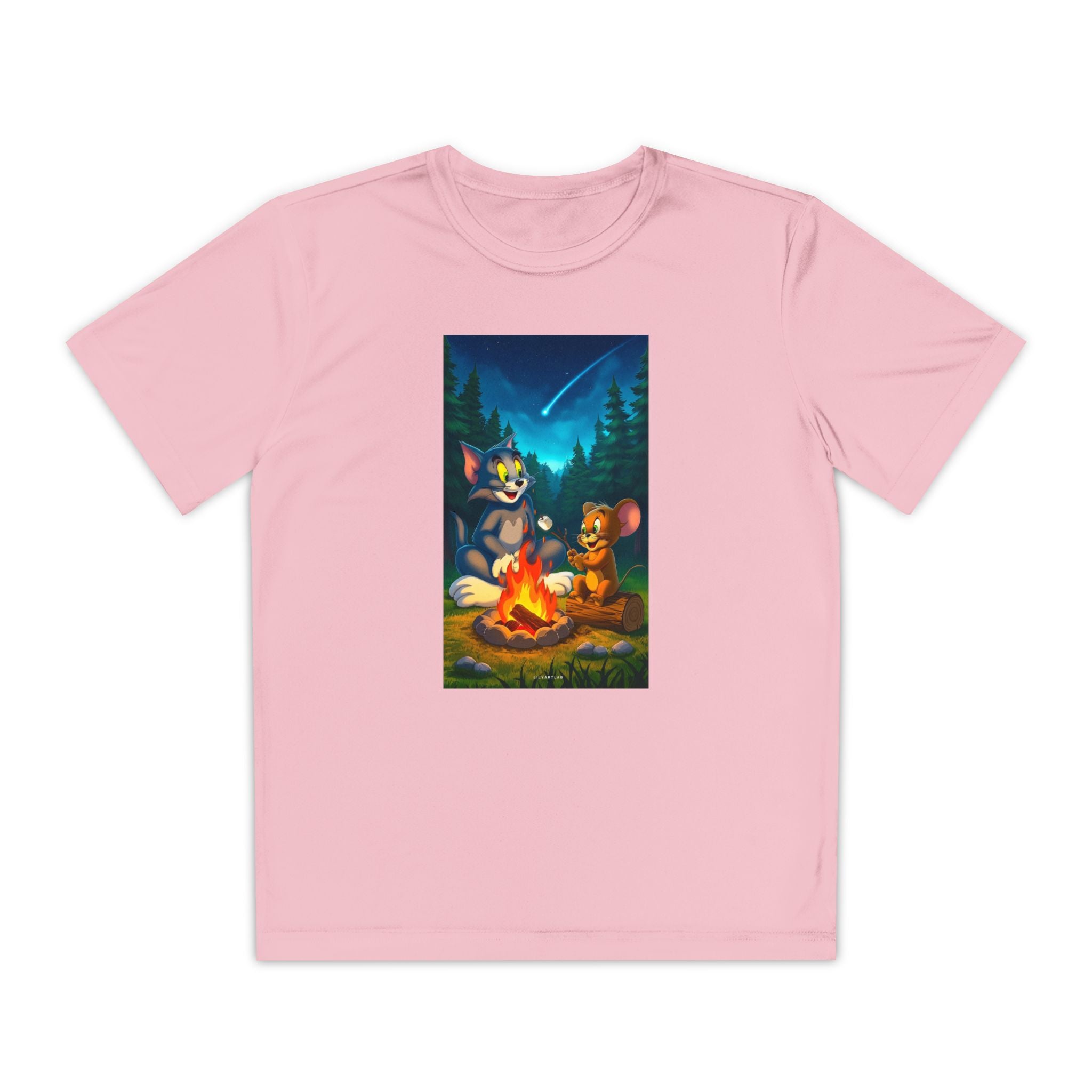 Youth Competitor Tee with Tom And Jerry design, Cartoon Graphic Kid's T-Shirt, Kids Tee, Children's Clothing, Funny Tee for Boys and Girls