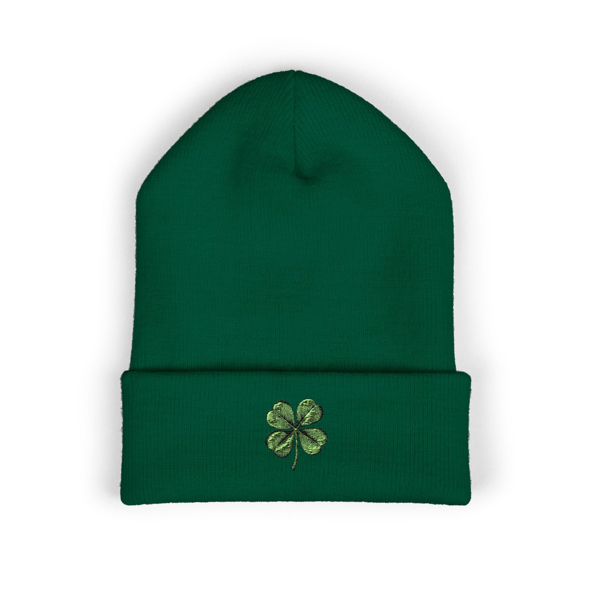 St. Patrick's Day 4-Leaf Clover Embroidered Beanie