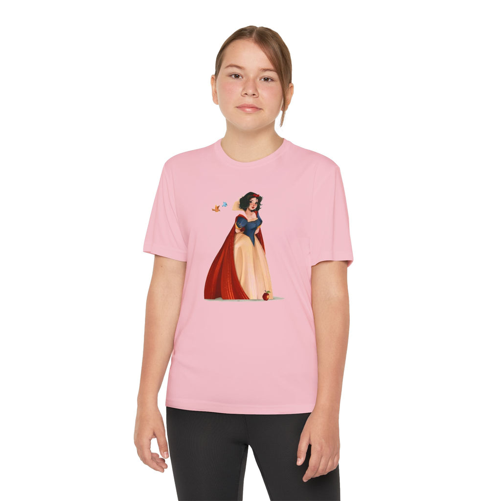 Snow White Youth T-Shirt Sports Graphic Tee, Cool Athletic Shirt for Kids, Perfect for Sports Events, Team Spirit