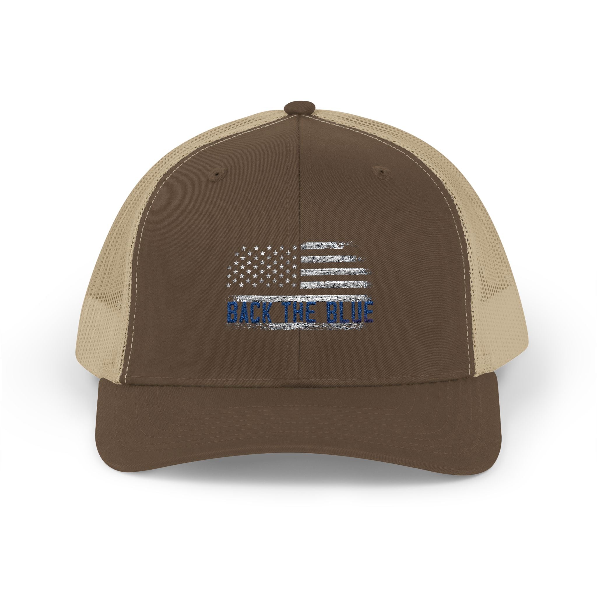 Back The Blue Snapback Trucker Cap with Thin Red Line Design, Ideal for First Responders, Supportive Gifts, Memorials, Everyday Wear