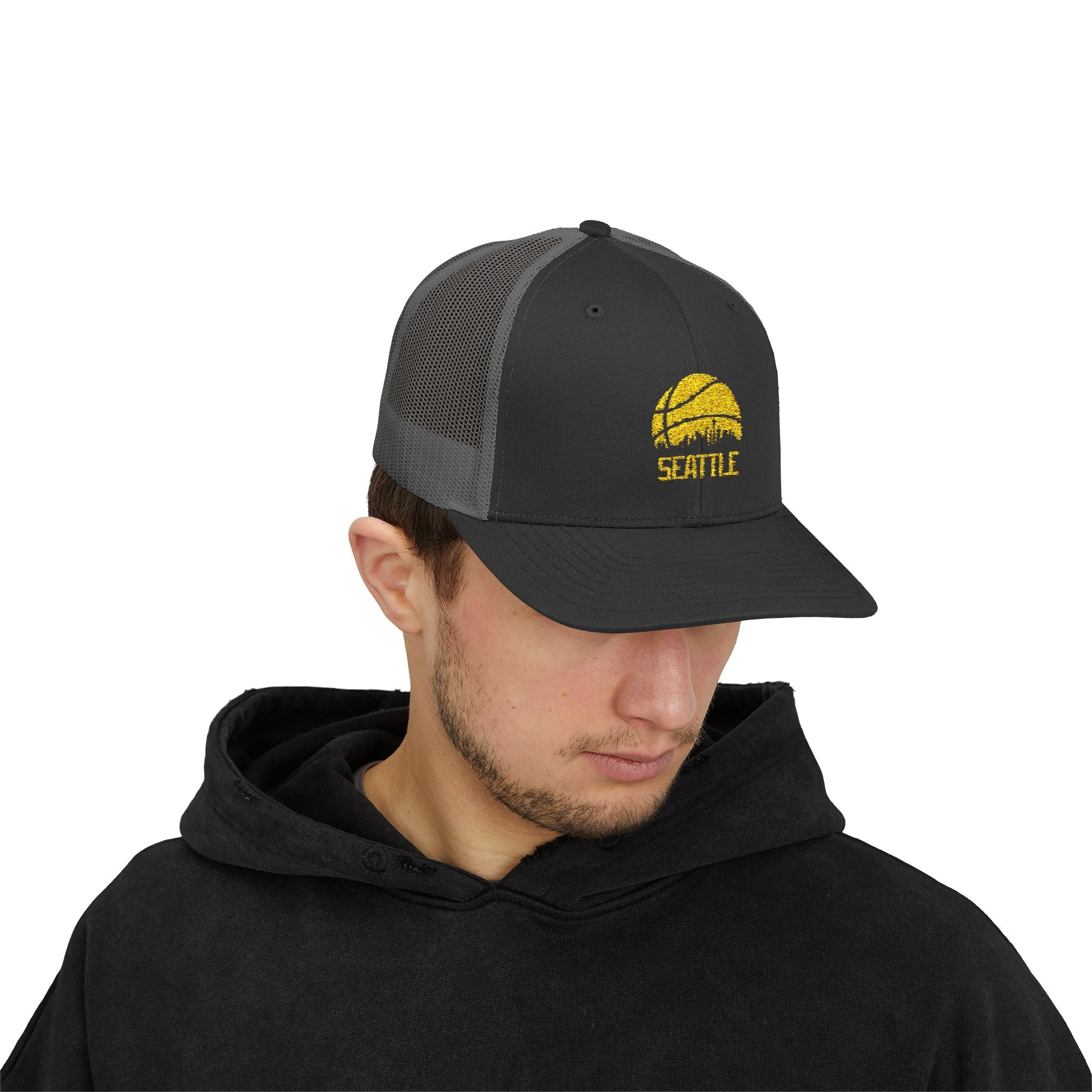 Seattle Supersonics Snapback Trucker Cap with Thin Red Line Design, Ideal for First Responders, Supportive Gifts, Memorials, Everyday Wear