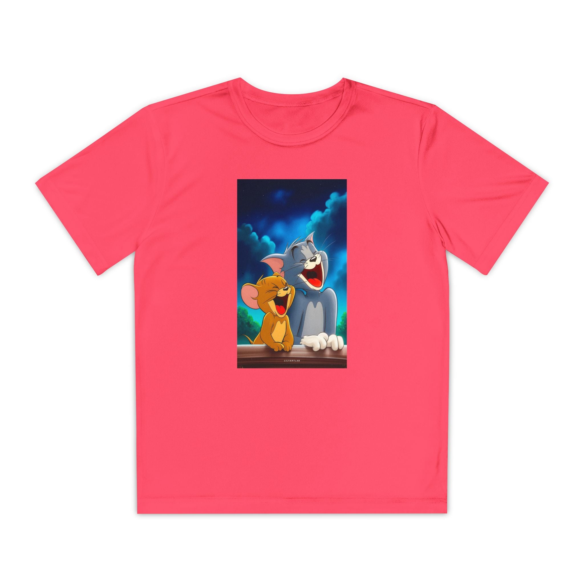 Youth Competitor Tee with Tom And Jerry design, Cartoon Graphic Kid's T-Shirt, Kids Tee, Children's Clothing, Funny Tee for Boys and Girls