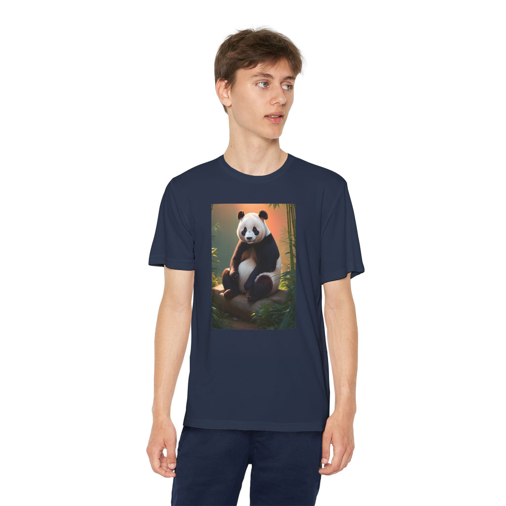 Panda Youth Tee Shirt, Kids Animal Graphic Top, Cute Black and White Tee, Children's Zoo Theme Shirt, Bamboo Bear Shirt, Kid's Nature Gift