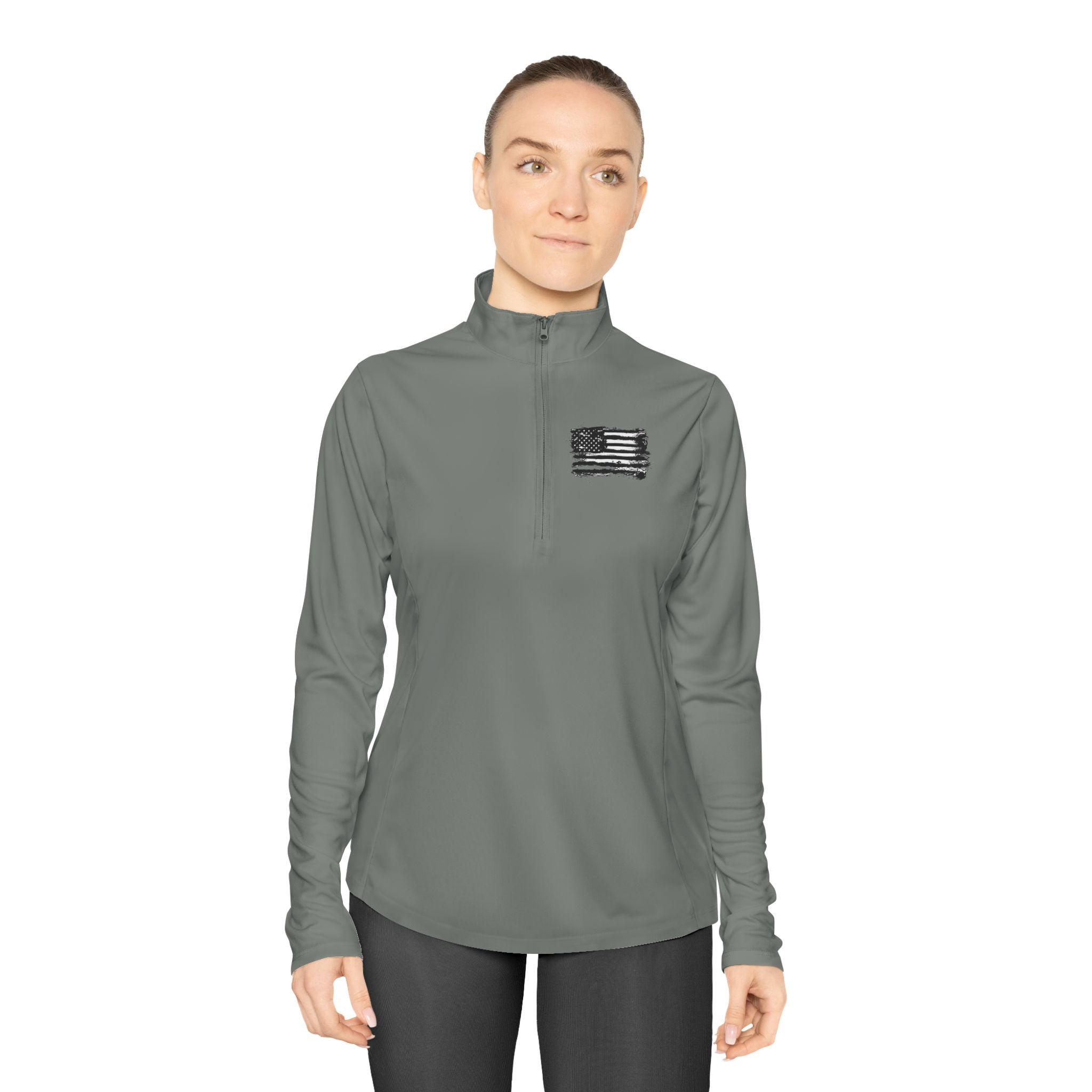 Ladies Quarter-Zip Pullover with Motivational Running Design, Athletic Apparel, Activewear, Sportswear, Fitness Gift, Running Top