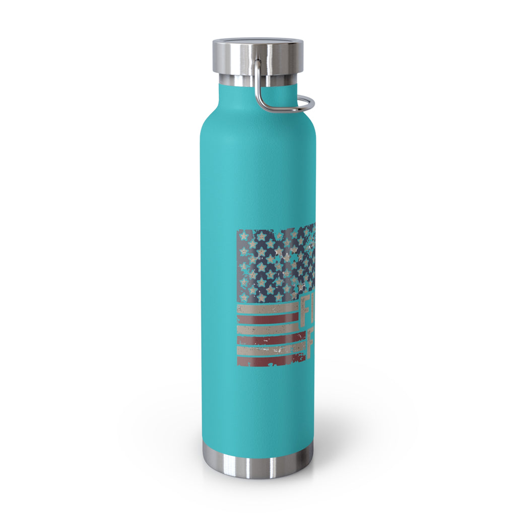 Faith Family Firearms Freedom Flag Patriotic Copper Insulated Water Bottle
